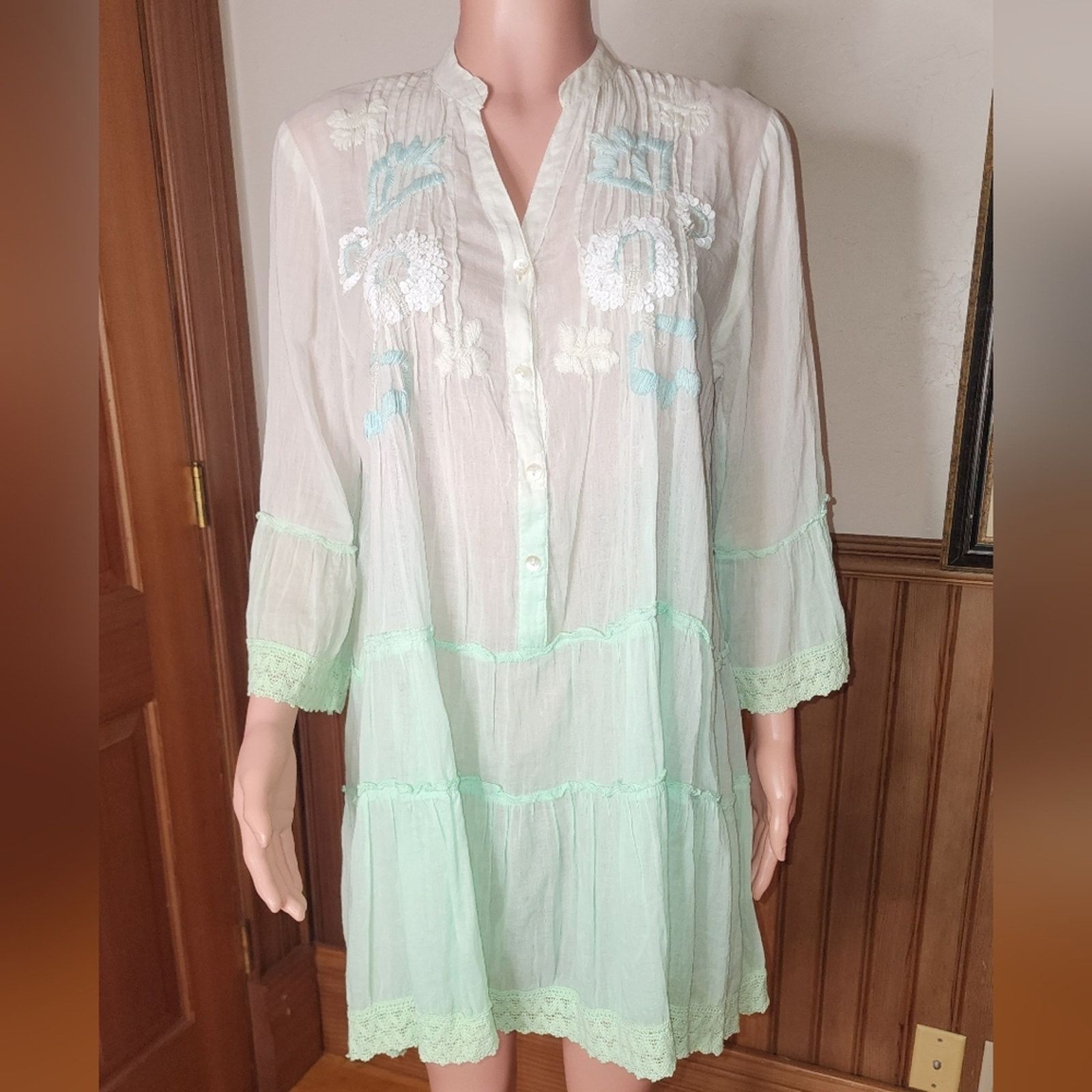 Other Bognar Blu White Green Ombre Dress Swim Cover M Size M / US 6-8 / IT 42-44 - 1 Thumbnail