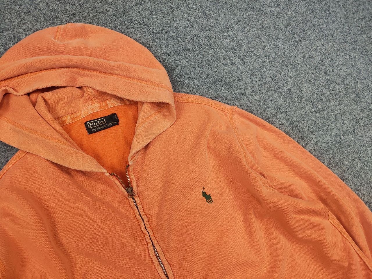 Polo Ralph Lauren Vintage 90's Polo Ralph Lauren RRL Zip Orange Faded Hoodie Size US L / EU 52-54 / 3 - 7 Thumbnail