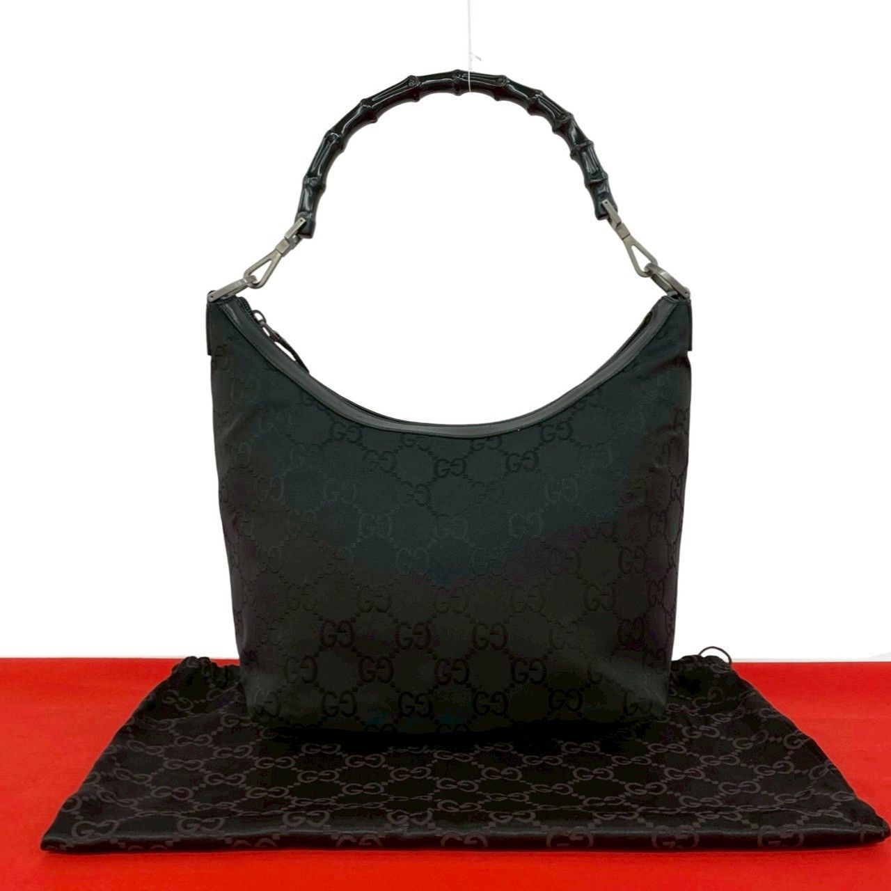 Gucci Gucci Gucci Bamboo Leather Nylon Handbag Leather Handbag DUTY FREE for USA Size ONE SIZE - 1 Thumbnail