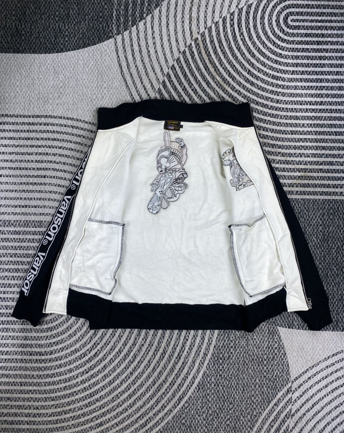 Vanson Leathers 🔥STEALS Vanson X T.F.O Embroidery Logo Stripes Zipper Jacket Size US M / EU 48-50 / 2 - 6 Thumbnail