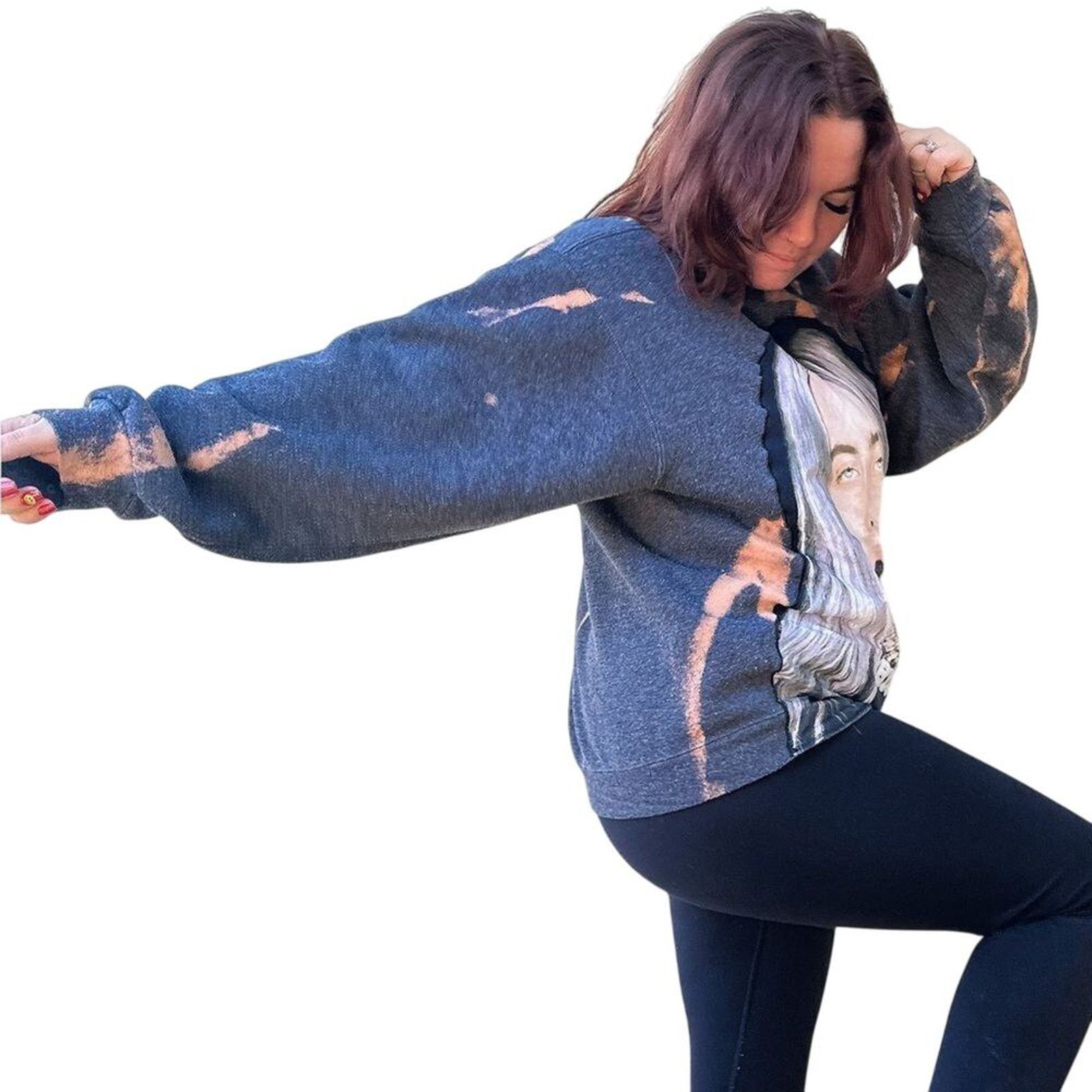 Other Billie Eilish Upcycled Bleach Dyed Crewneck Sweatshirt OOAK Size US L / EU 52-54 / 3 - 5 Thumbnail