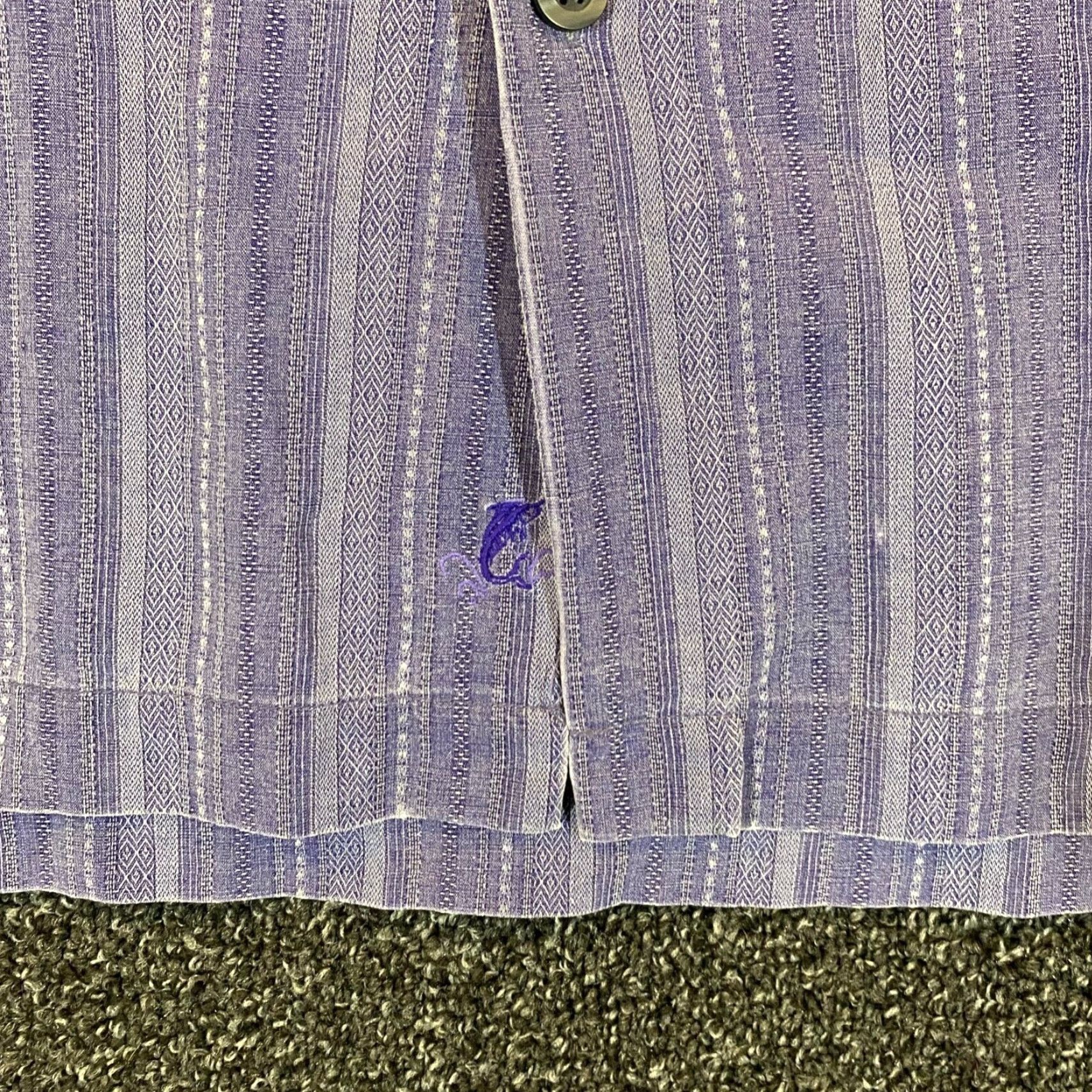 Tommy Bahama TOMMY BAHAMA Shirt Men XL Blue Striped 100% Silk Hawaiian Button-Up S/S Shirt Size US XL / EU 56 / 4 - 3 Thumbnail