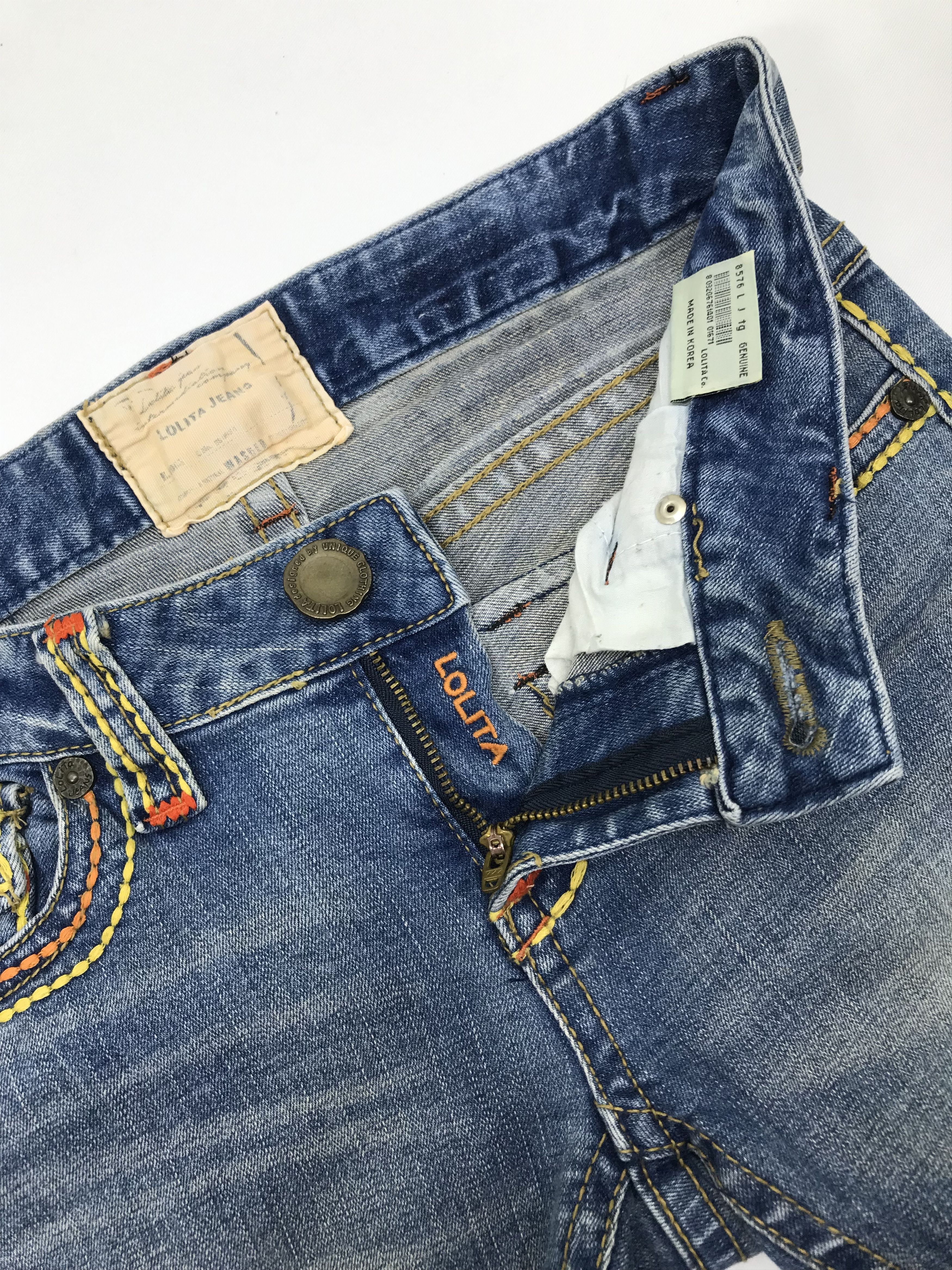 Japanese Brand Vintage Lolita Bell Bottom Washed Flare Jeans Size 28" / US 6 / IT 42 - 9 Thumbnail