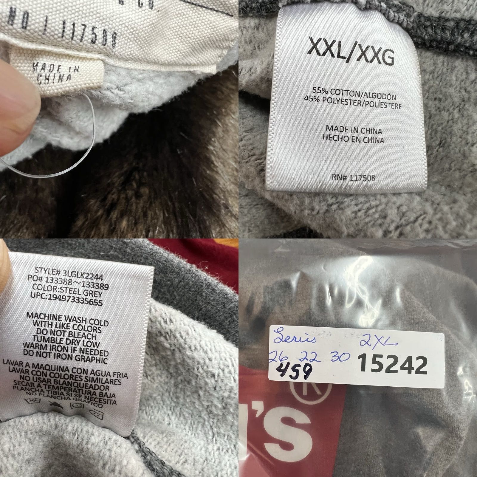 Levi's Levi's Sweatshirt Hooded Men 2XL Gray Graphic Print Fleece Cotton Blend Relaxed Mens Size US XXL / EU 58 / 5 - 8 Thumbnail