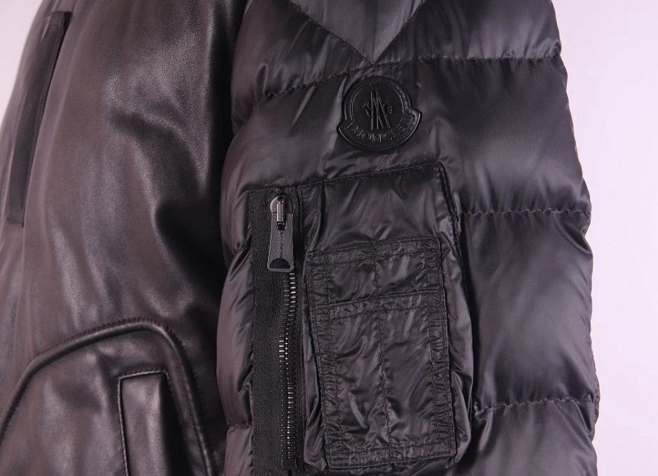 Moncler Moncler Leather Trim Padded Down Puffer Jacket Size US L / EU 52-54 / 3 - 2 Thumbnail