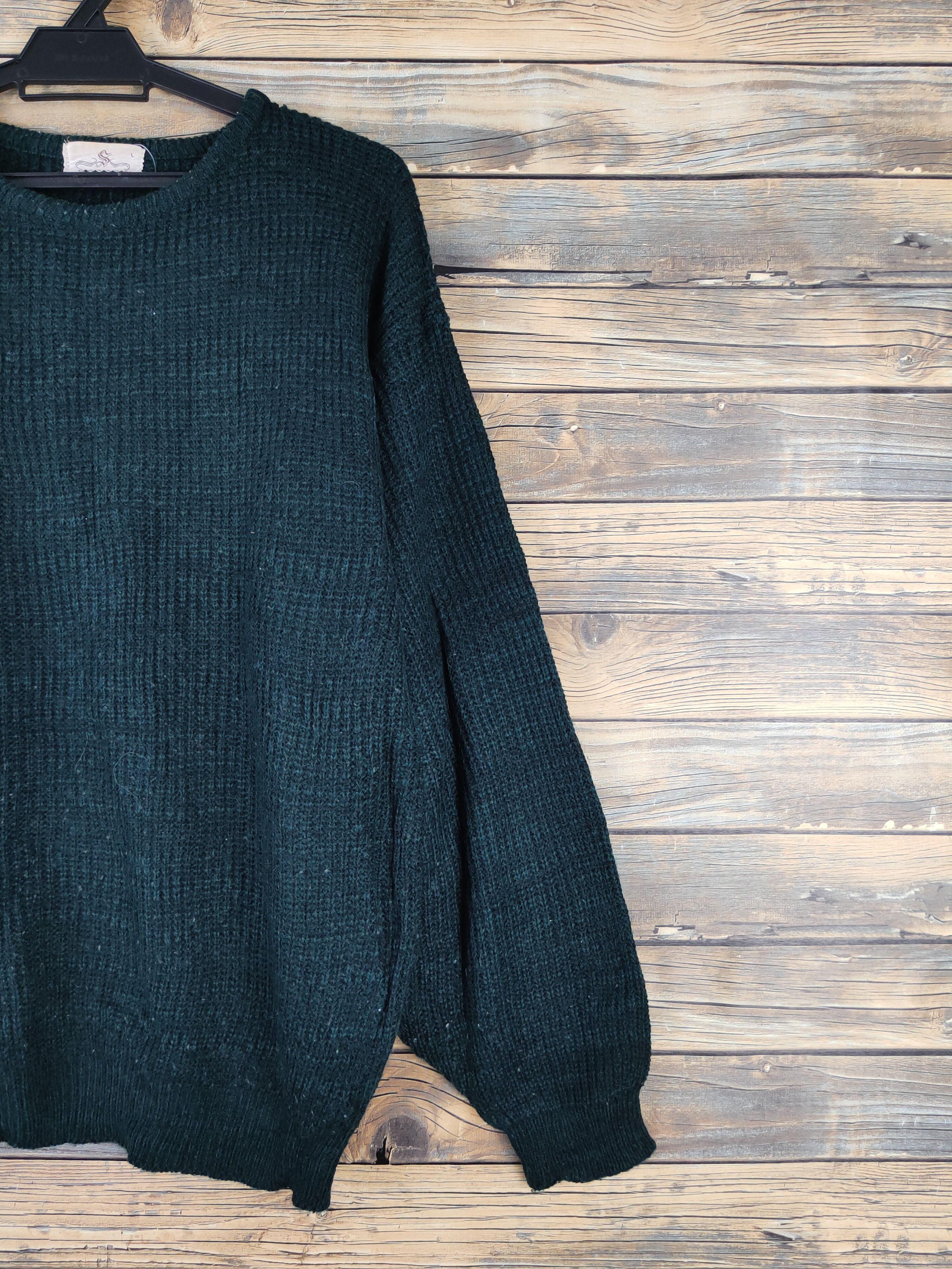 Vintage Spazio News Green Knitwear Sweatshirts #W2145 Size US M / EU 48-50 / 2 - 5 Thumbnail