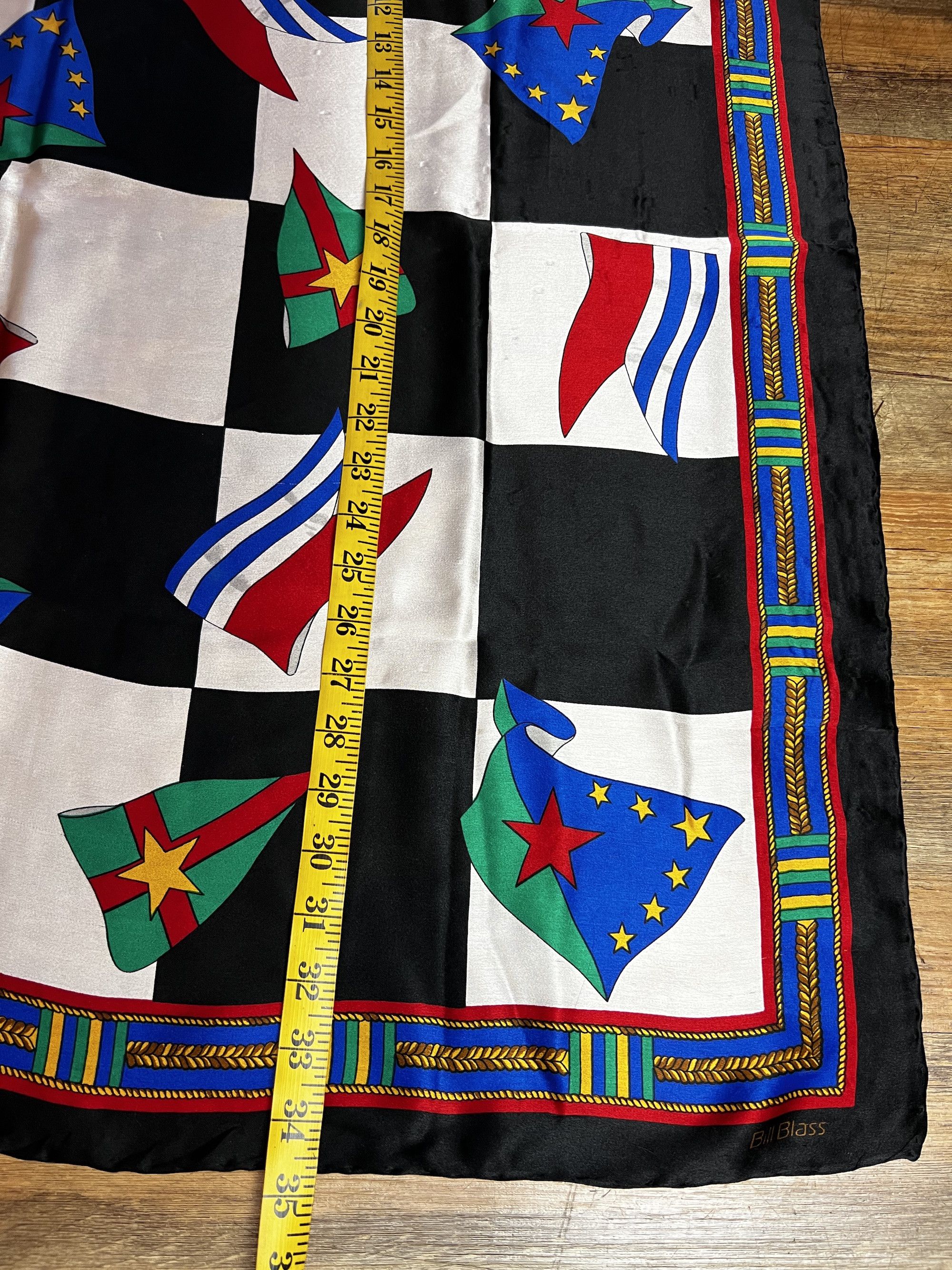 Bill Blass Vintage 1980's-1990's Bill Blass Branded Flag Print Scarf Size ONE SIZE - 7 Thumbnail