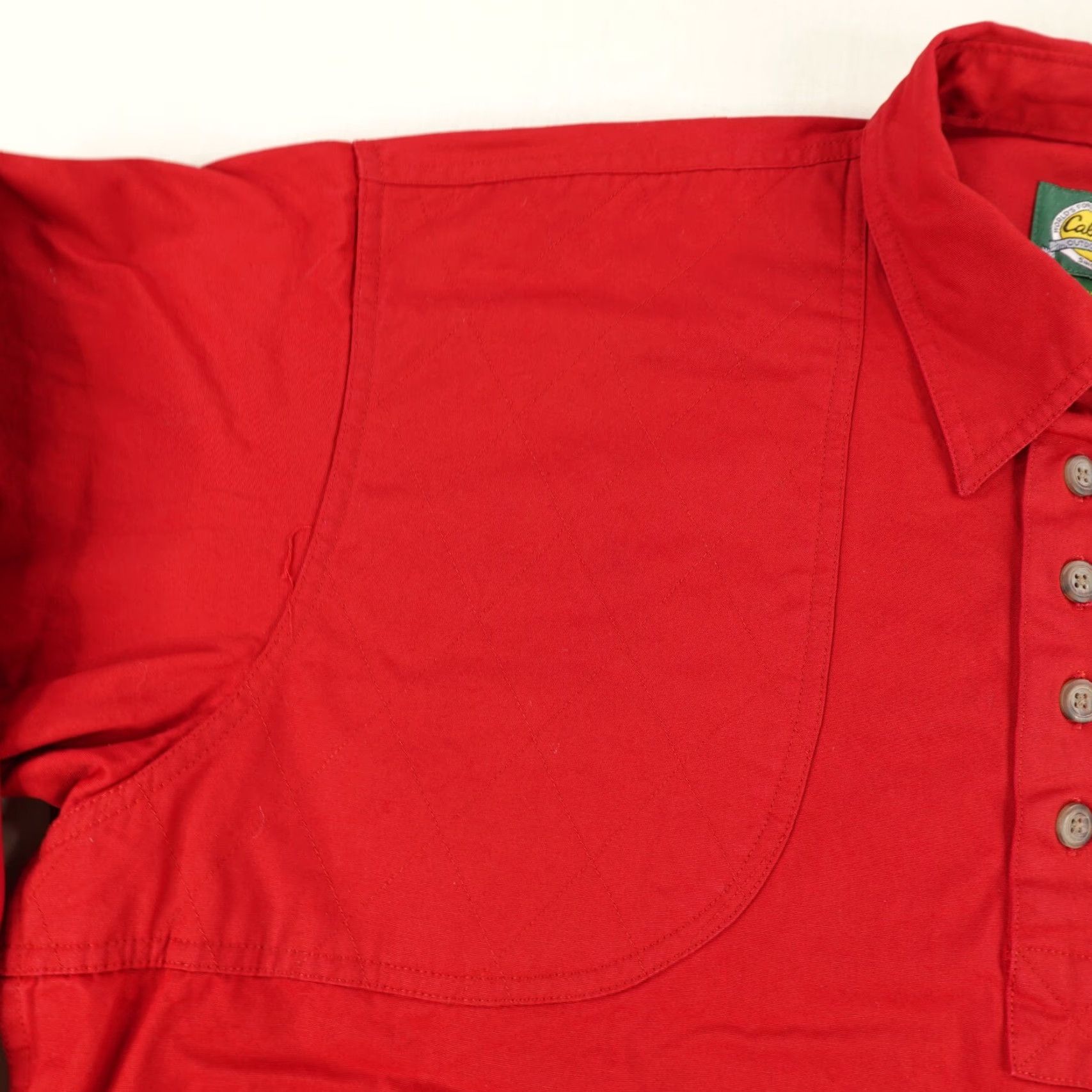 Vintage Cabelas Shirt Mens Large Red Pullover Shooting Hunting Padded Shoulder Roll Tab Size US L / EU 52-54 / 3 - 4 Thumbnail