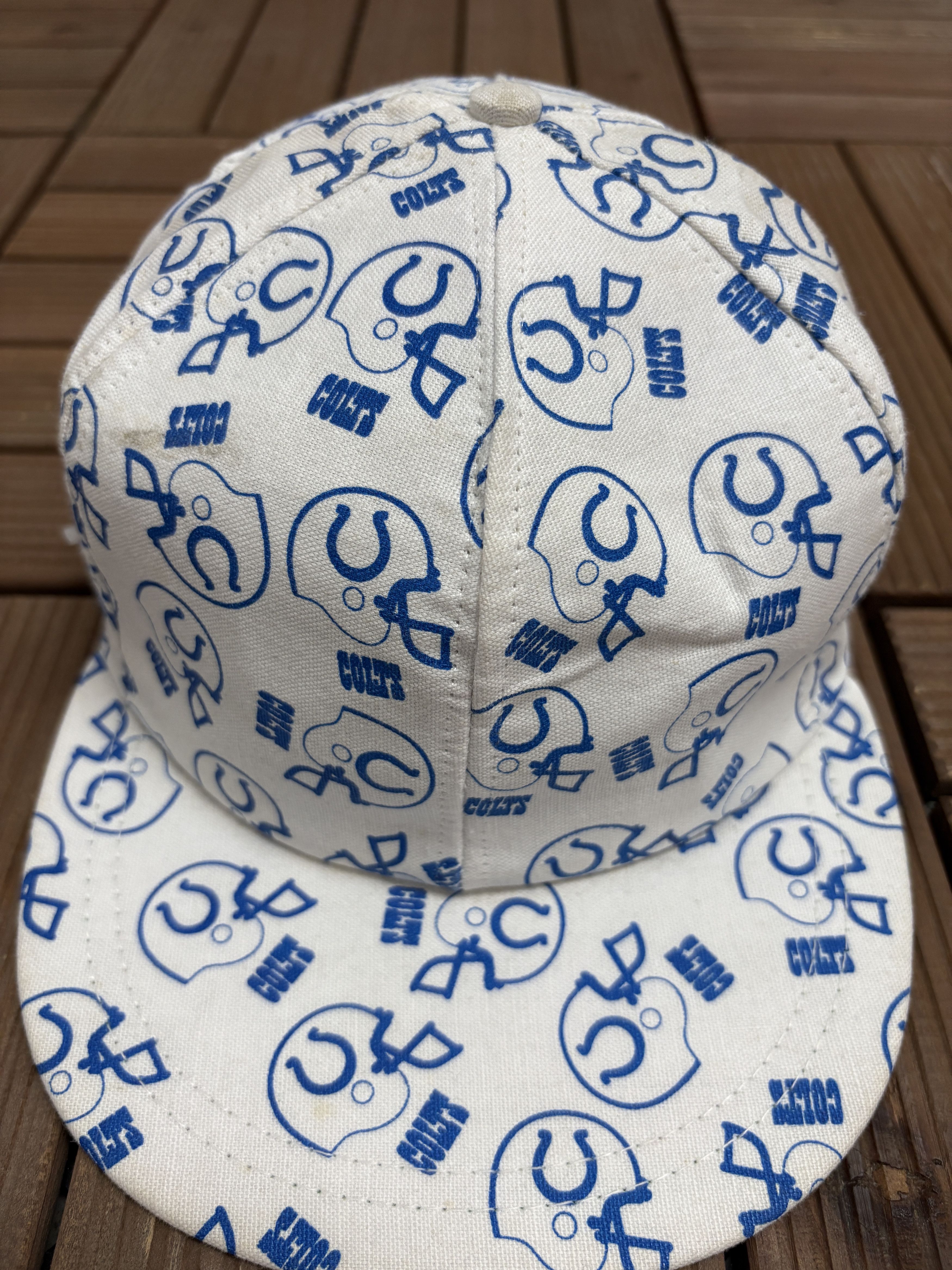 Vintage Indianapolis Colts Helmet AOP Vintage White Snap BackHat Size ONE SIZE - 3 Thumbnail