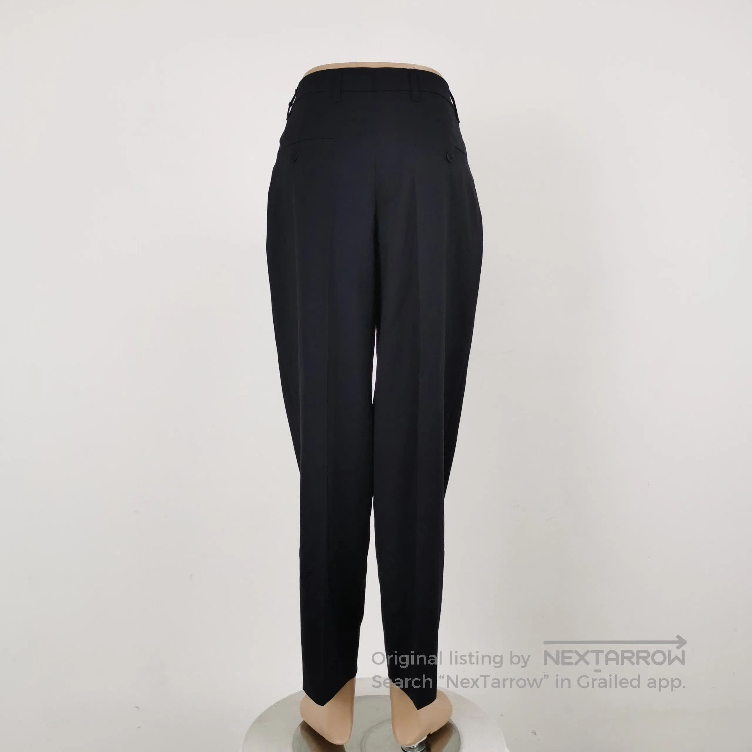 Prada Prada Slim Fit Wool Trousers in Navy . Size 39" - 3 Thumbnail
