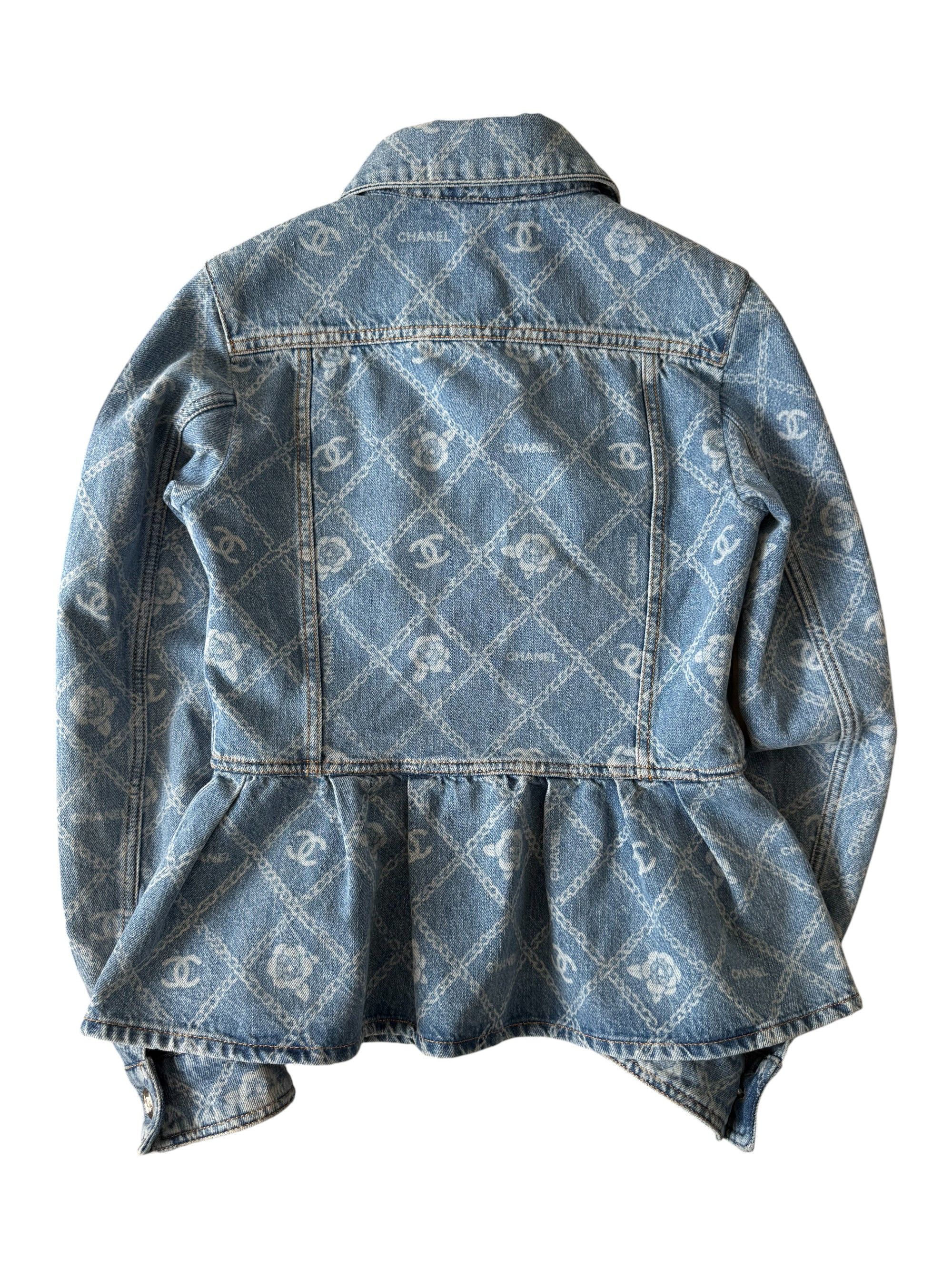 Chanel Chanel 23A CC Camelia Peplum Denim Jacket 34 Size XS / US 0-2 / IT 36-38 - 4 Thumbnail