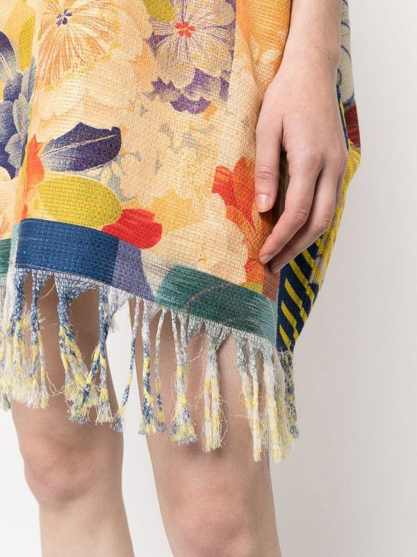 Pierre-Louis Mascia Pierre Louis Mascia Cotton & Linen Flower Poncho V Neck OS Size M / US 6-8 / IT 42-44 - 3 Thumbnail