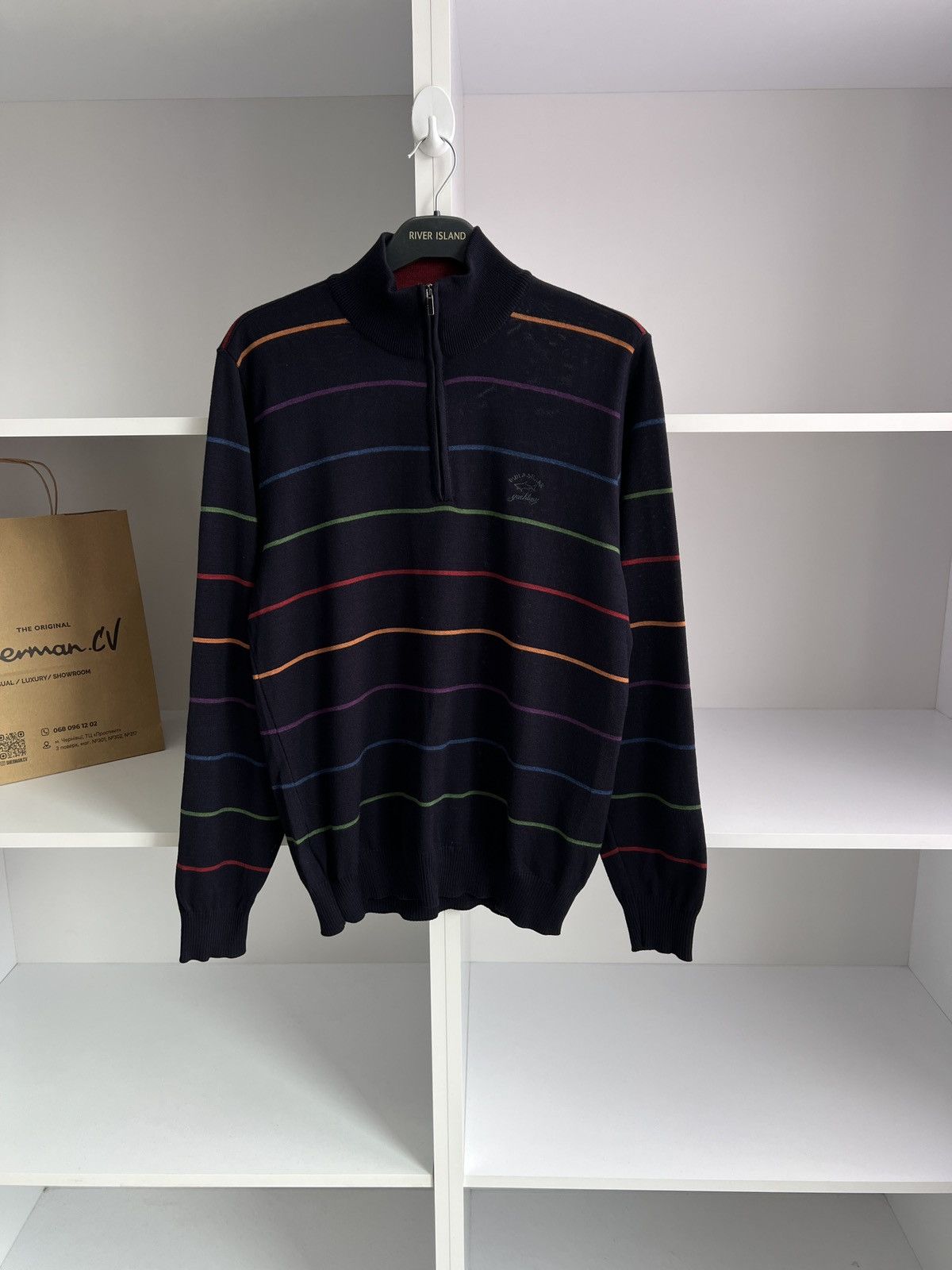Designer × Paul & Shark × Vintage Vintage Paul Shark striped navy luxury sweater Size US M / EU 48-50 / 2 - 8 Thumbnail