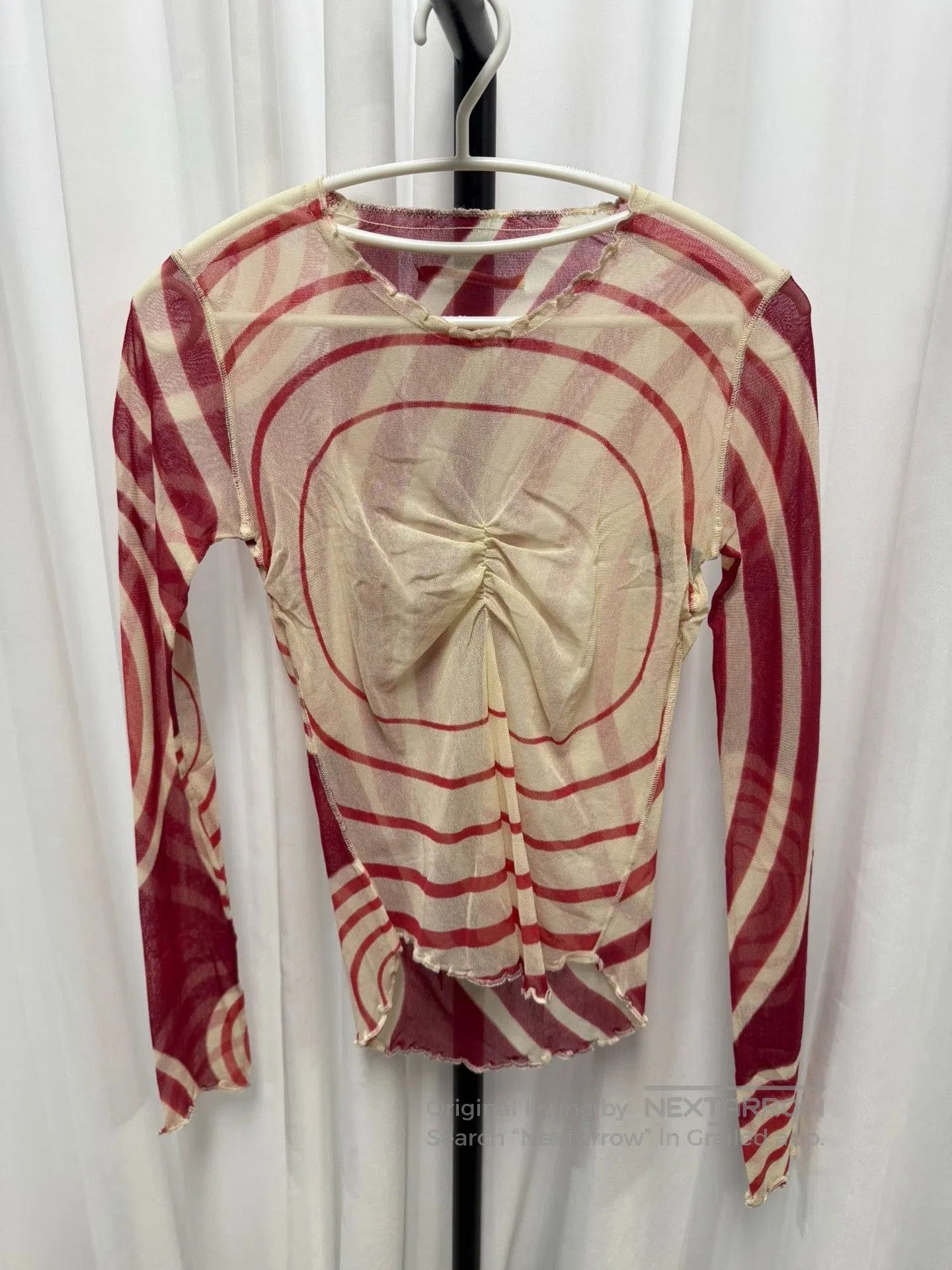 Jean Paul Gaultier Jean Paul Gaultier Mesh Spiral Stripe Top. Size M / US 6-8 / IT 42-44 - 1 Thumbnail