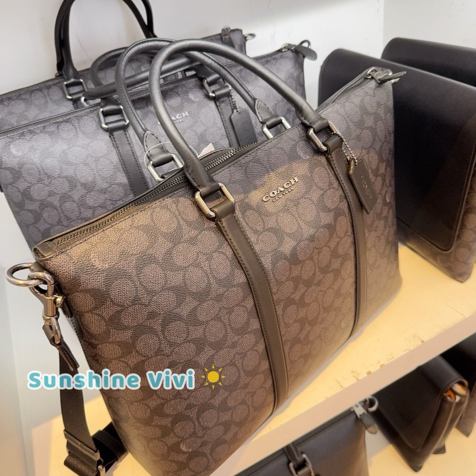 Coach NWT COACH Caleb Work Bag CY770 Gunmetal/Charcoal/Black Size ONE SIZE - 2 Thumbnail