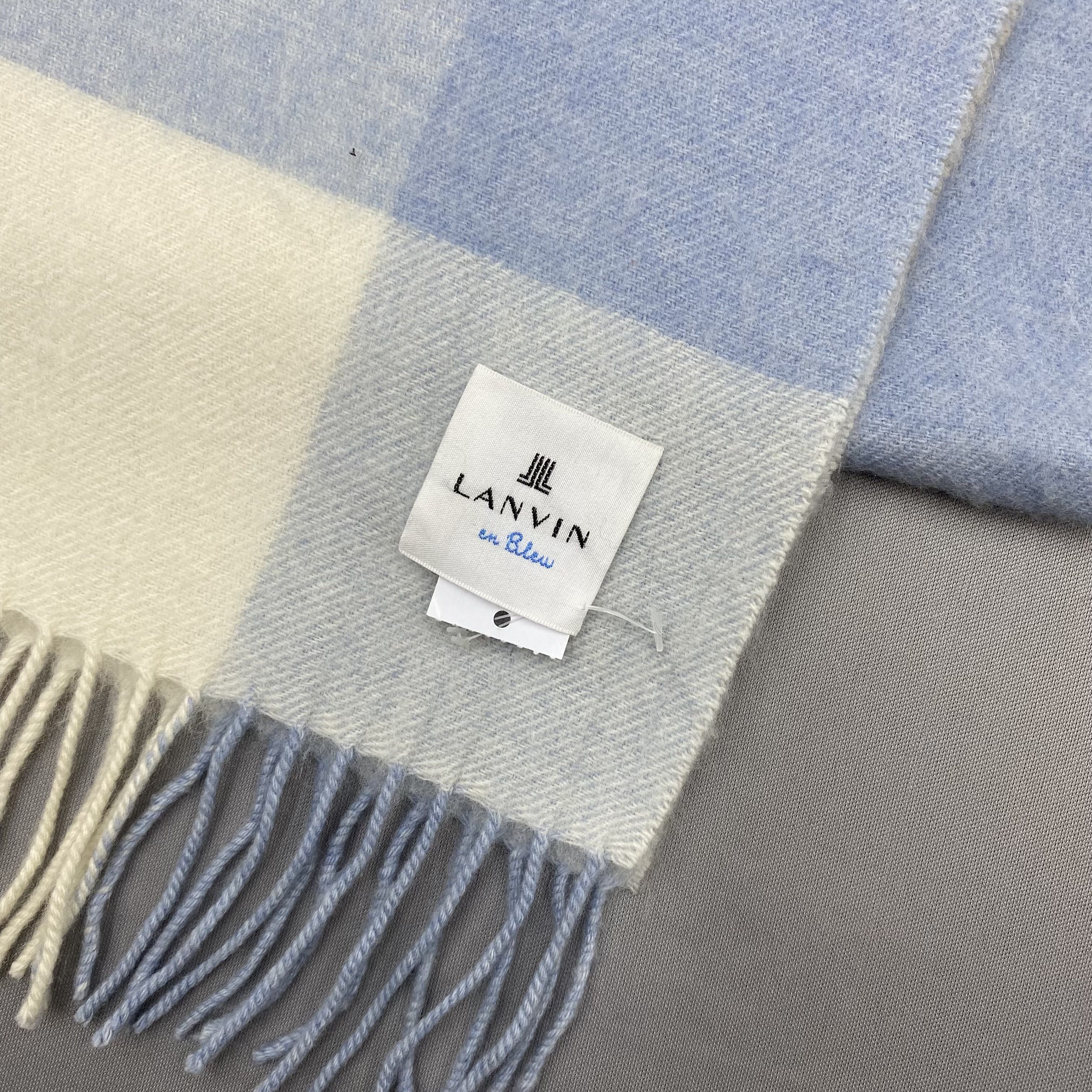 Lanvin Vintage Lanvin Scarf Muffler Wool Cashmere Plaid Scarves Size ONE SIZE - 4 Thumbnail