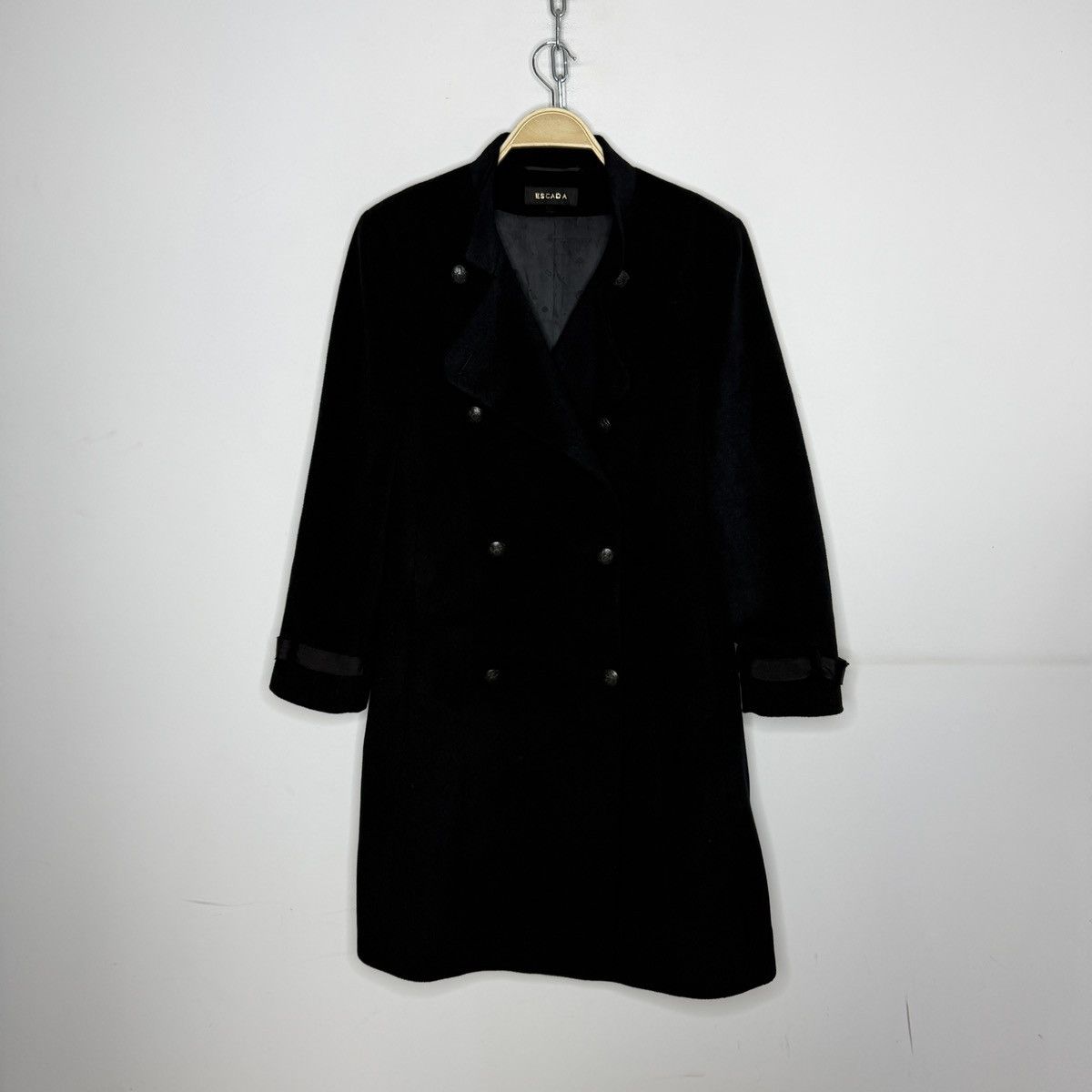 Escada Escada Piacenza Rabbit Wool Coat Double Breasted Black Size M / US 6-8 / IT 42-44 - 1 Thumbnail