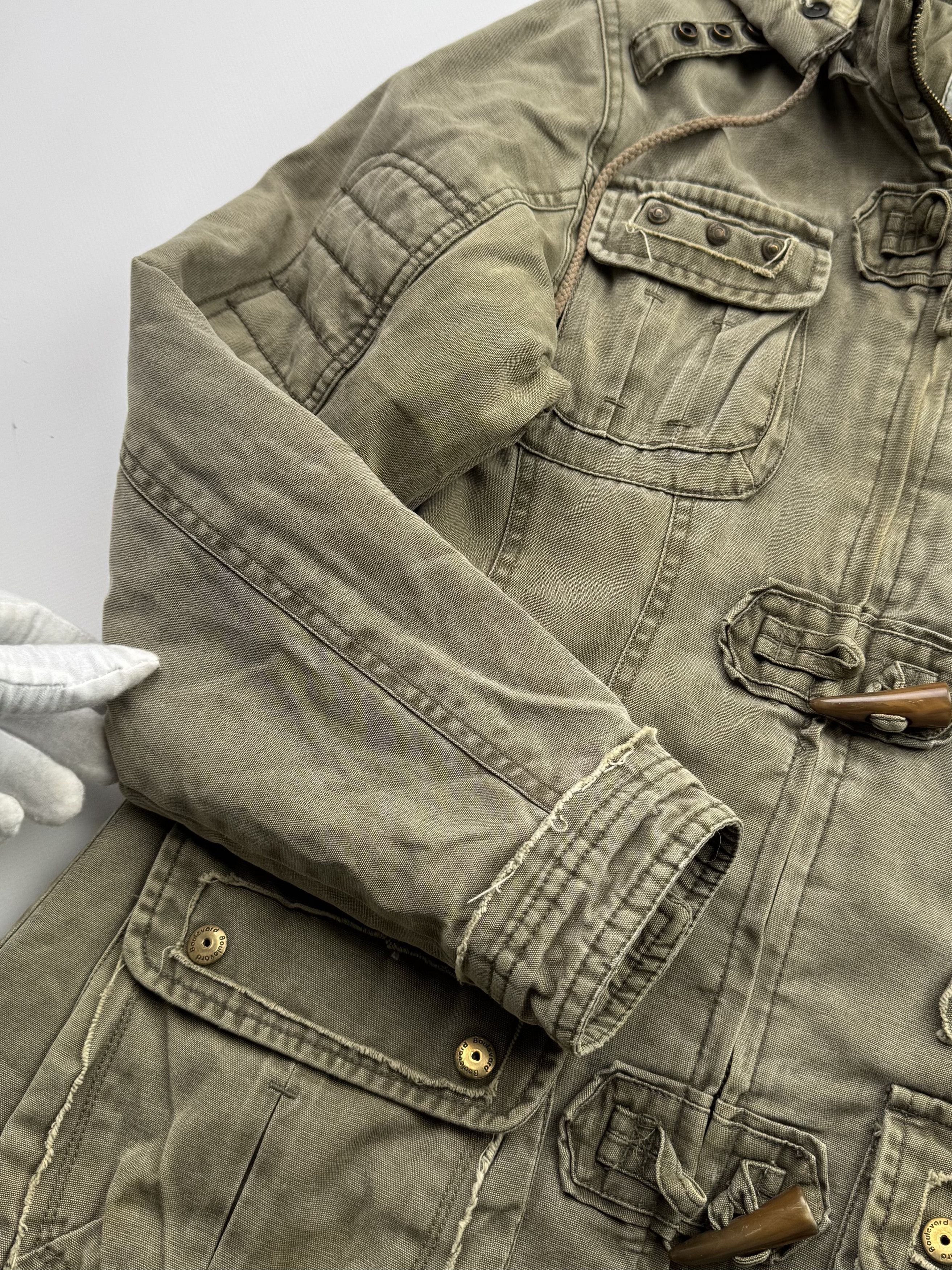 Vintage Vintage Washed Hooded Jacket With Many Details B344(V158)E2 Size XS / US 0-2 / IT 36-38 - 4 Thumbnail