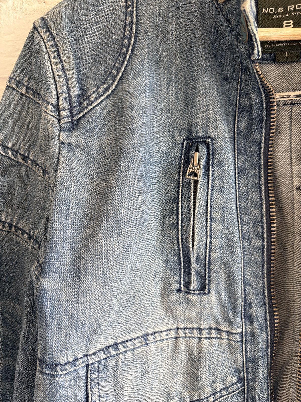 Vintage Vintage Washed Denim Biker Jacket Size L Size US M / EU 48-50 / 2 - 13 Thumbnail
