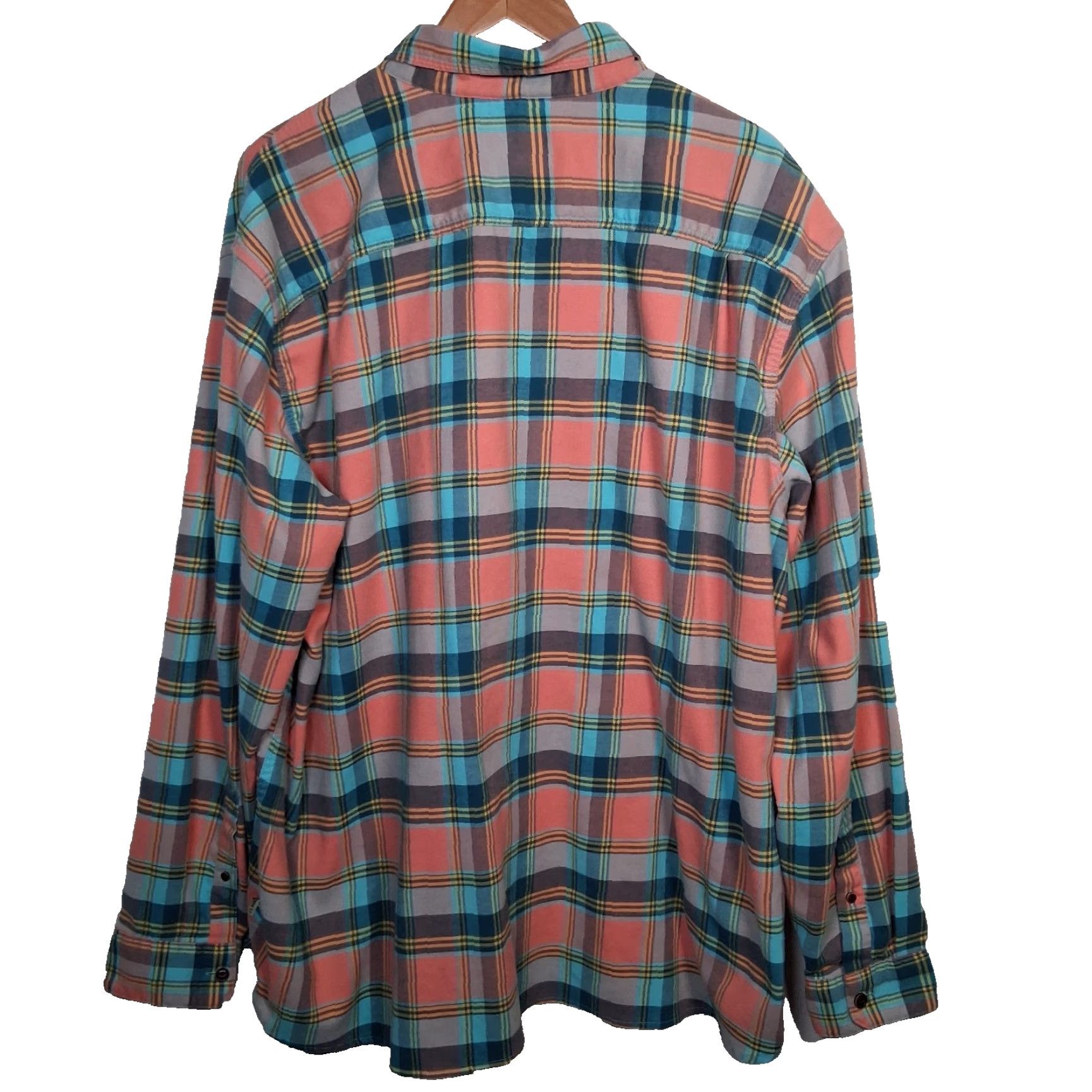 Vintage LL Bean Flannel Shirt Men XXL Reg Traditional Fit Peach Blue Plaid Button Down Size US XXL / EU 58 / 5 - 3 Thumbnail