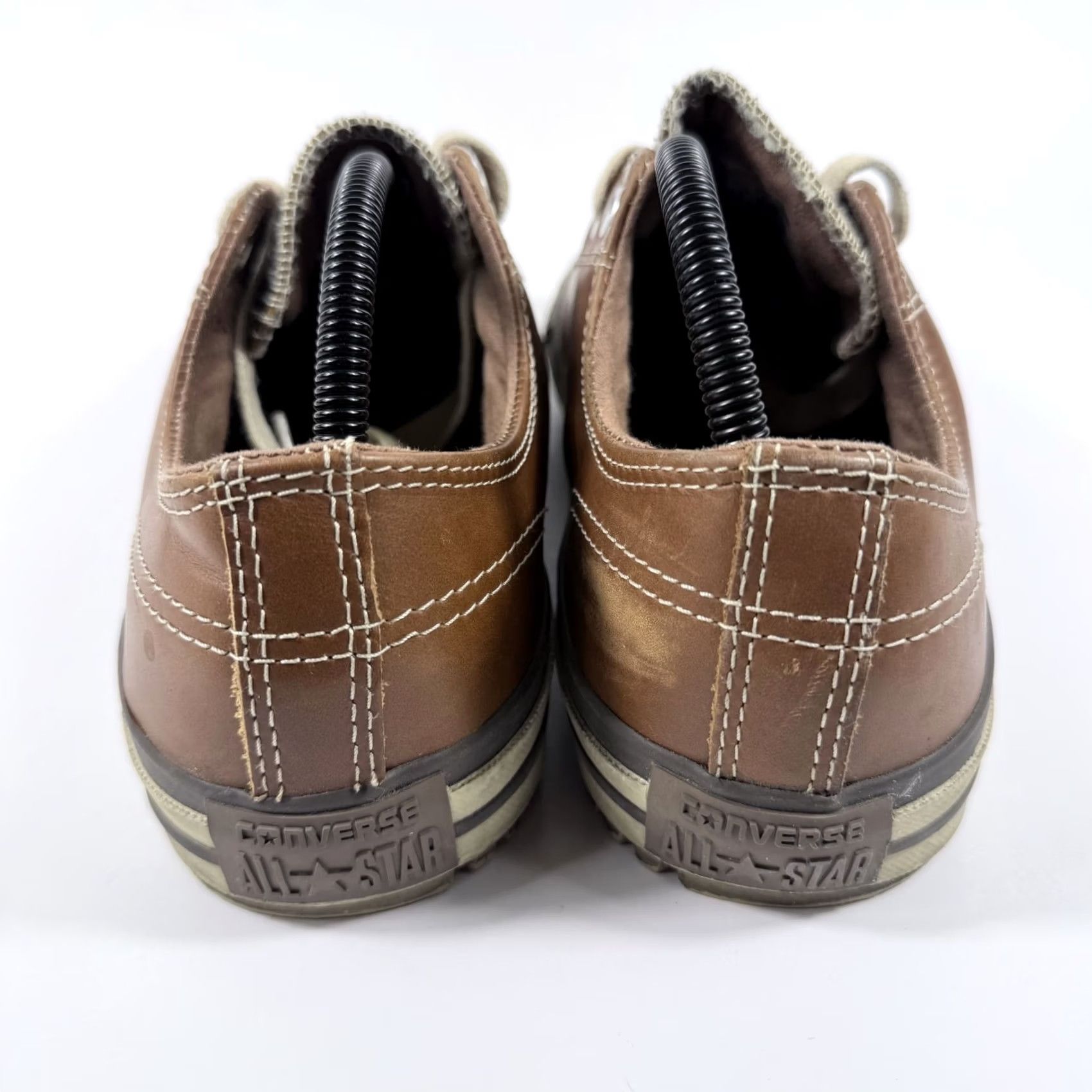 Converse Converse All Star Sneakers Women's Brown Leather Lace-Up Low Top Shoes - 11.5 Size L / US 10 / IT 46 - 4 Thumbnail