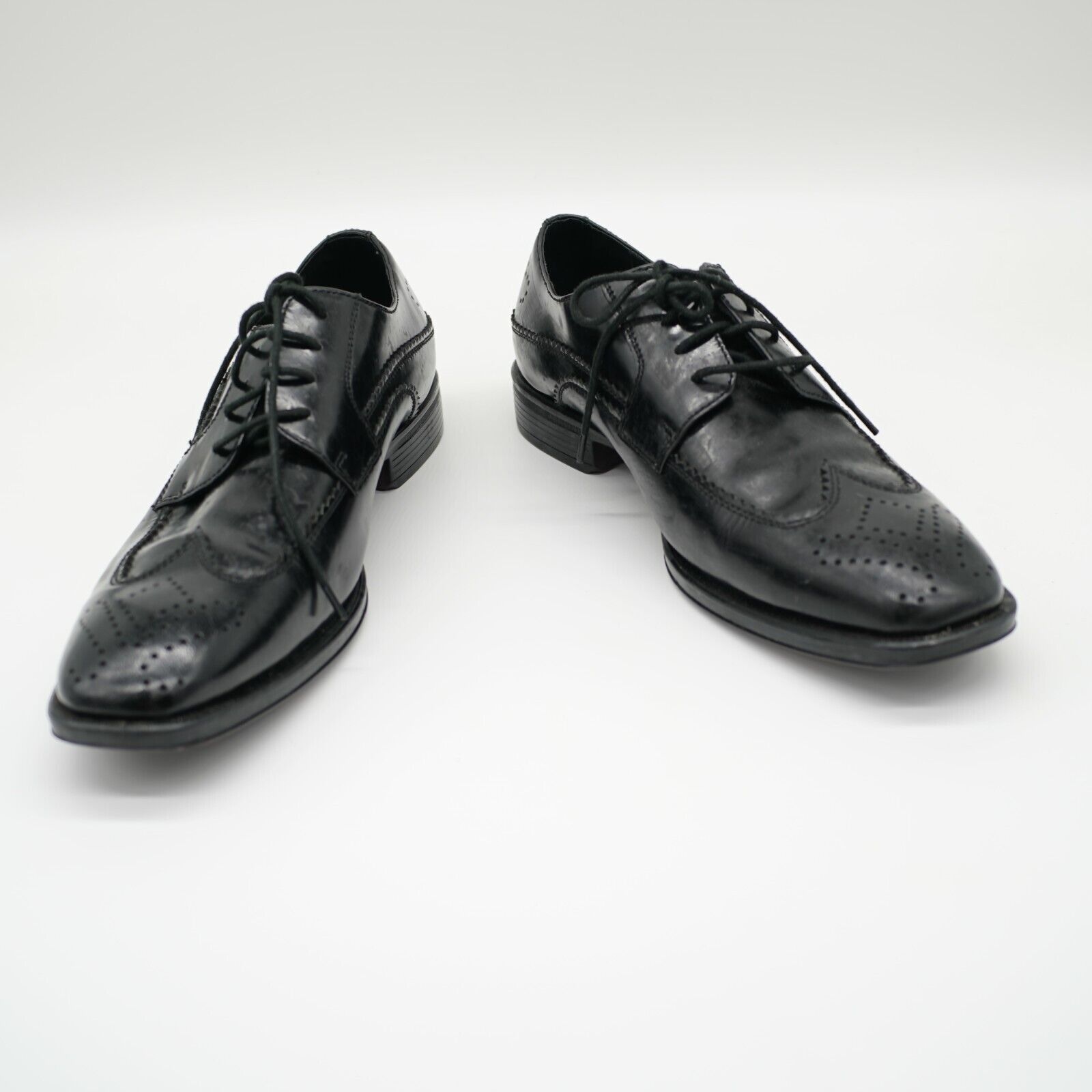 Johnston & Murphy Johnston & Murphy Black Leather Brogue Wing Tip 9 M Dress Sh Size US 9 / EU 42 - 1 Thumbnail