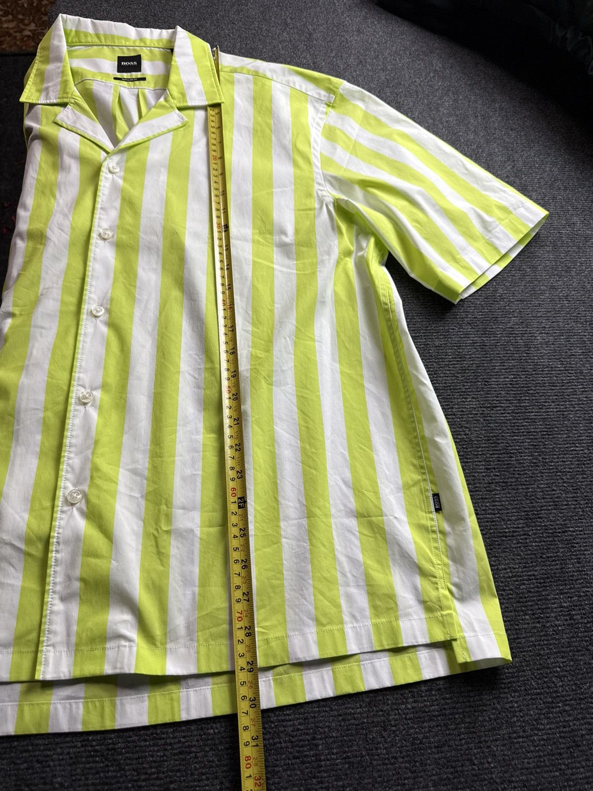 Hugo Boss Luxury 00s BOSS Hugo Boss Lollo Stripe Shirt XL Neon Size US XL / EU 56 / 4 - 17 Thumbnail