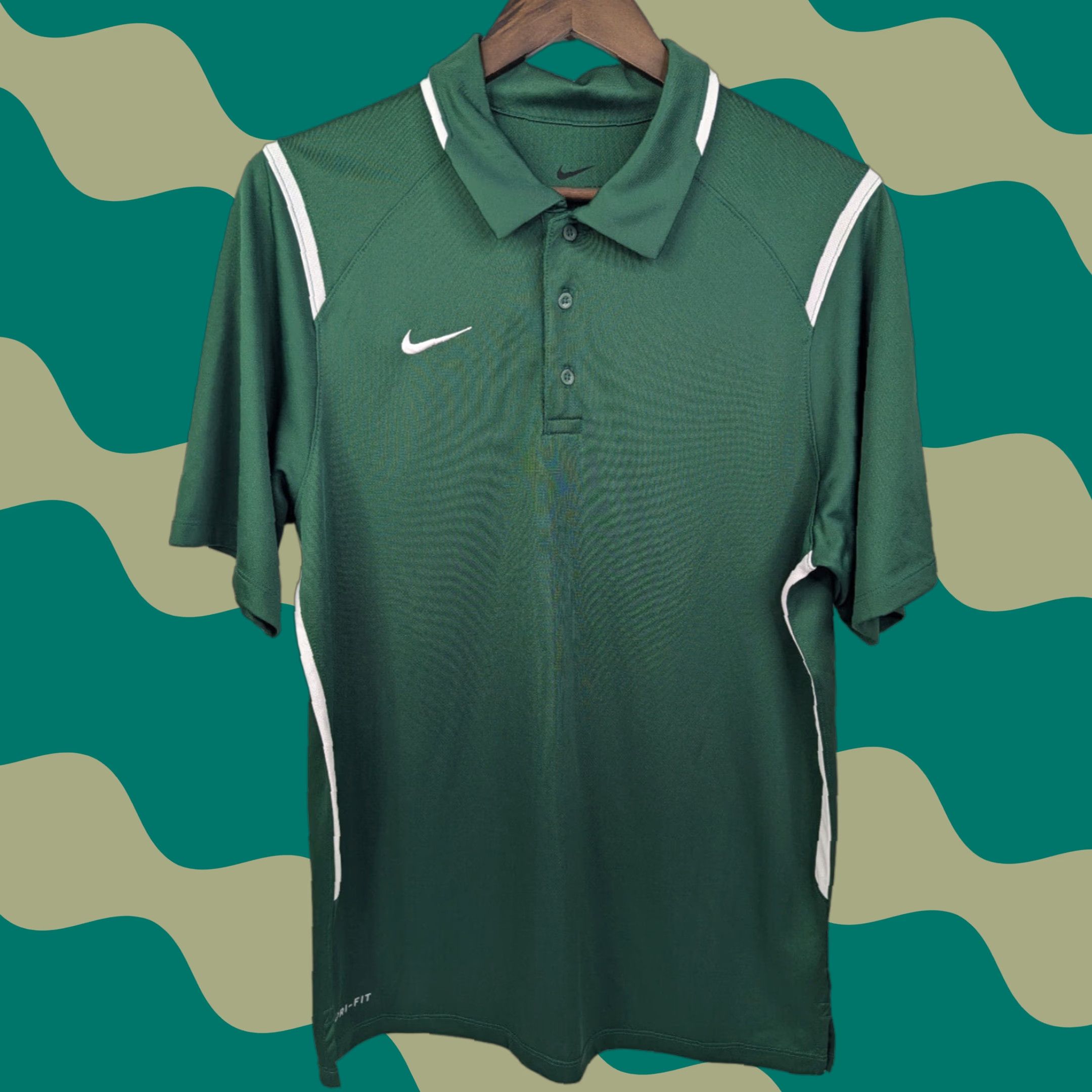 Nike Nike Golf Shirt Mens Small Green White Polo Sideline Dri Fit Athletic 706710 Size US S / EU 44-46 / 1 - 1 Thumbnail