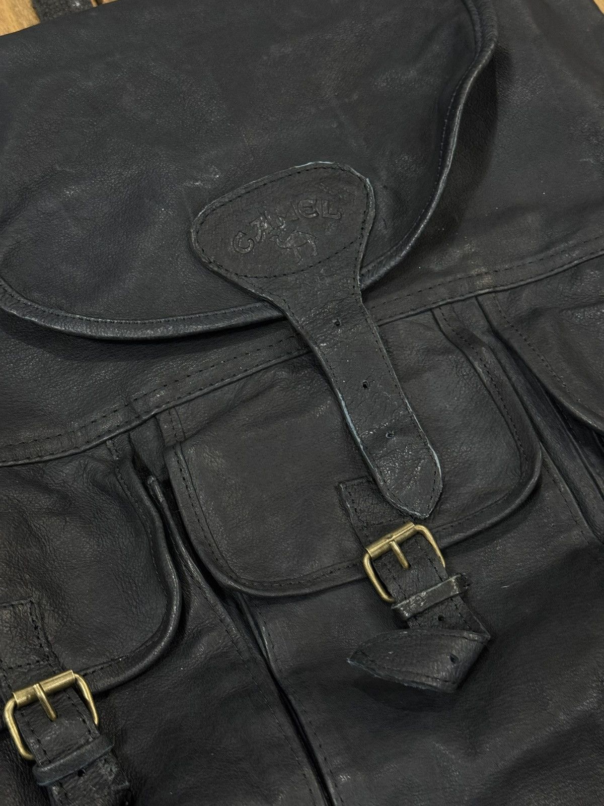 Camel VTG 90s Camel Cigarettes Black Leather Rucksack Backpack Size ONE SIZE - 16 Thumbnail