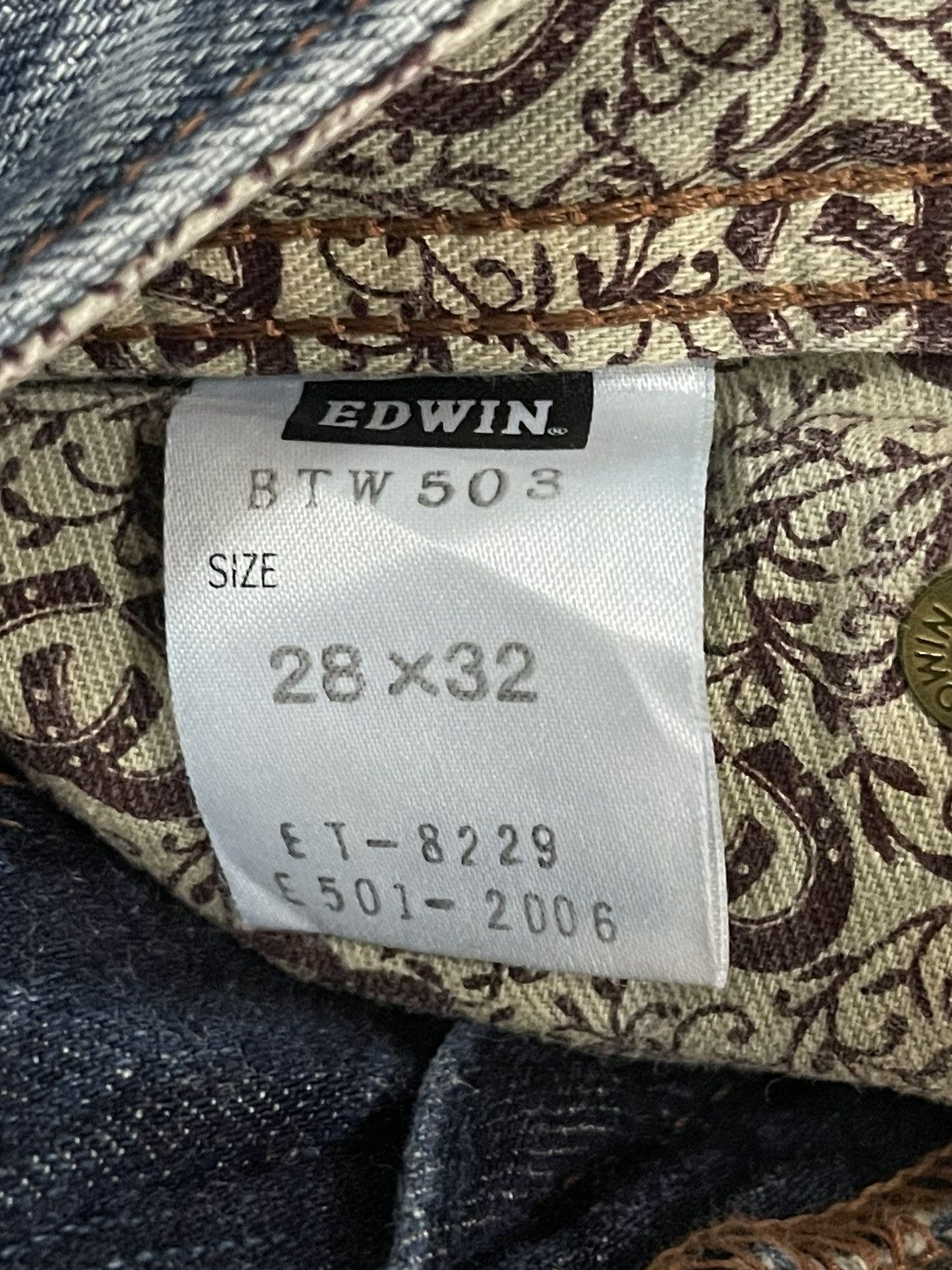 Edwin Vintage Edwin 503 Blue Wash Style Distressed Loose Jeans Size US 30 / EU 46 - 8 Thumbnail