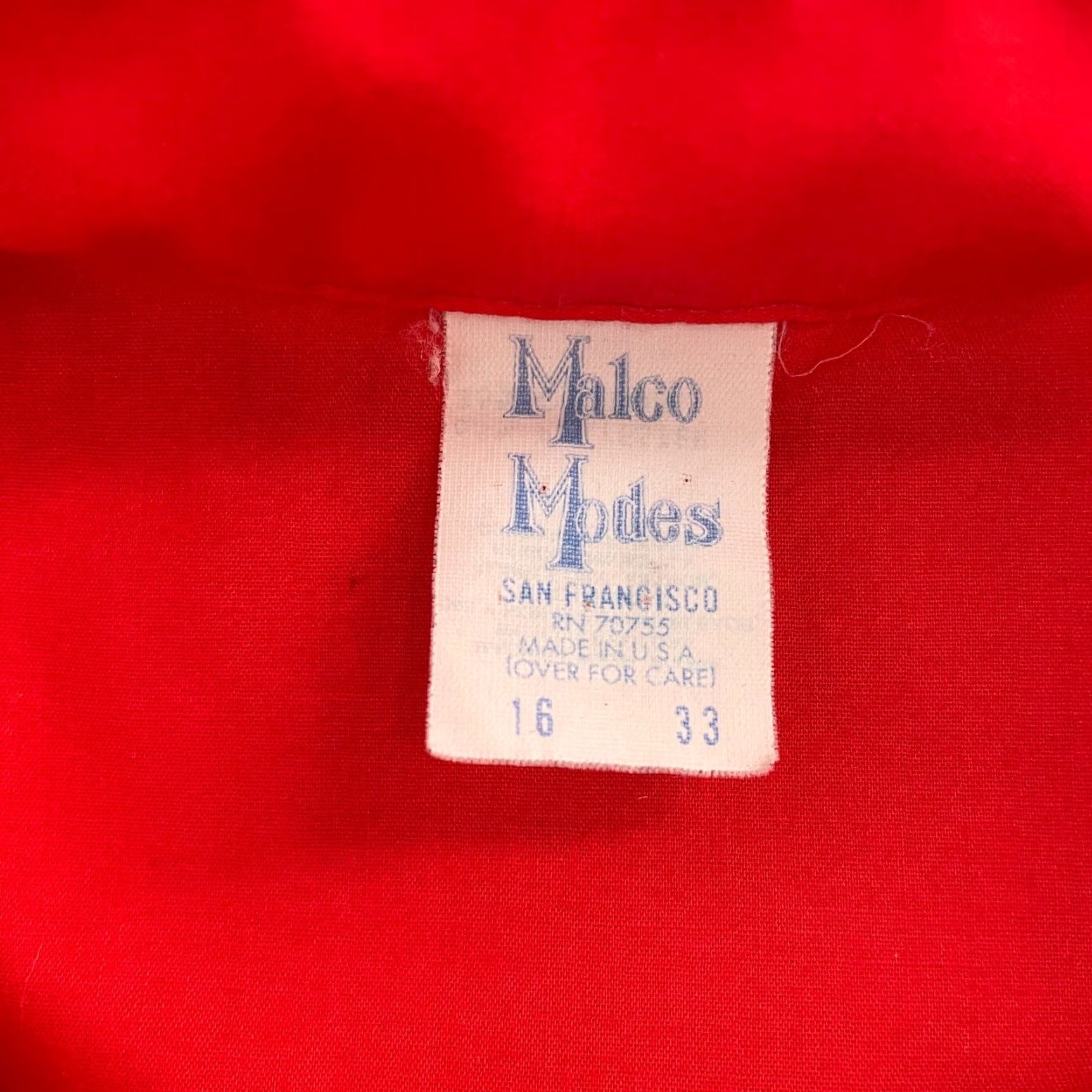 Vintage VINTAGE Malco Modes Shirt Adult 16/33 Red San Francisco Pearl Snap Western Mens Size US L / EU 52-54 / 3 - 5 Thumbnail