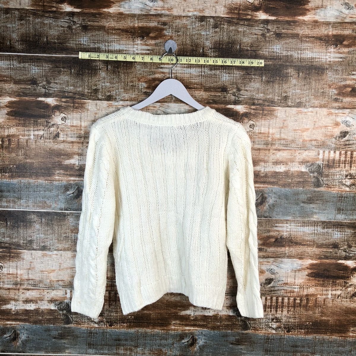 Aran Isles Knitwear × Homespun Knitwear × Japanese Brand Ingni White cable Knitwear vintage sweater #A1536 Size S / US 4 / IT 40 - 12 Thumbnail