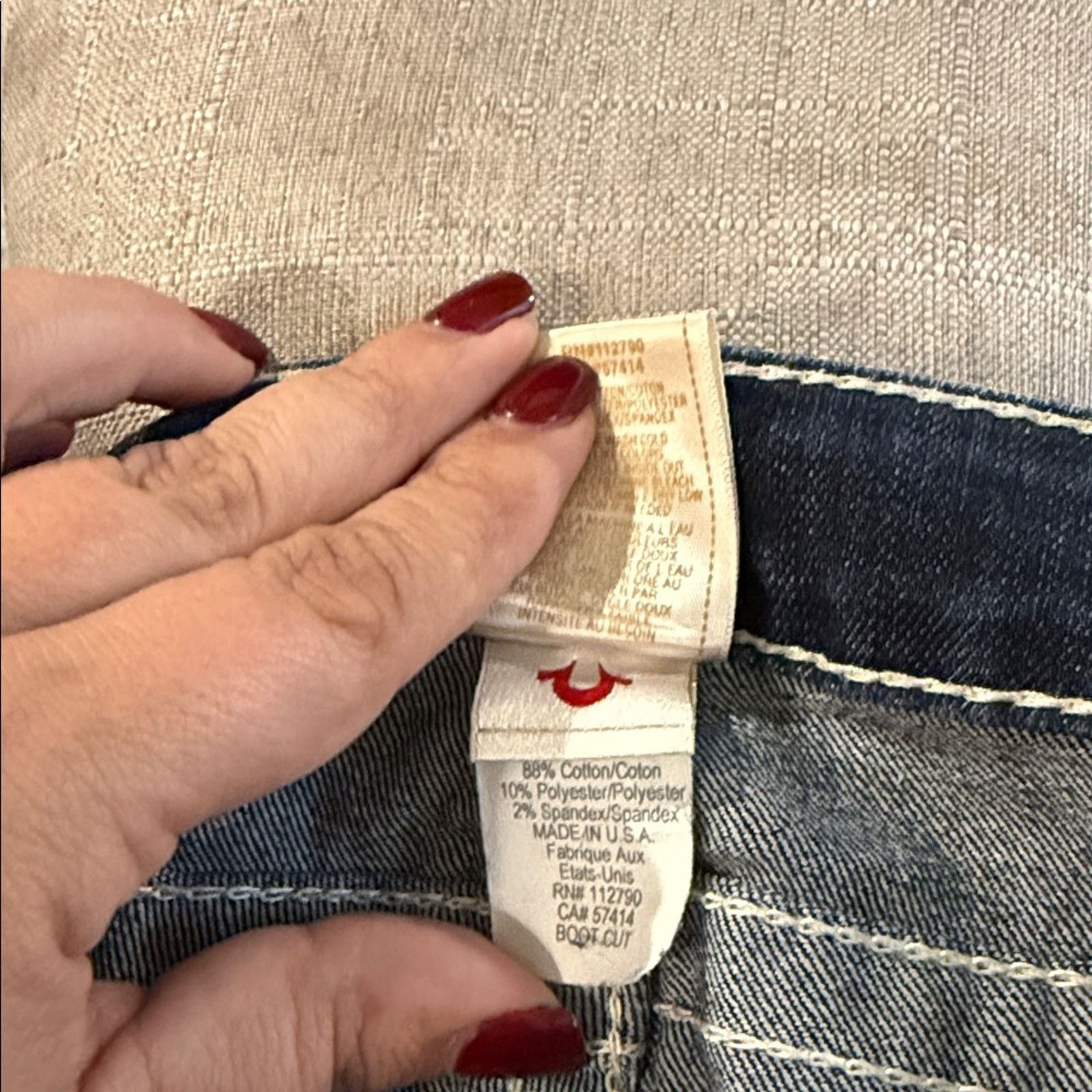 True Religion NWOT TRUE RELIGION white stitch classic bootcut jeans 28 Size 28" / US 6 / IT 42 - 3 Thumbnail