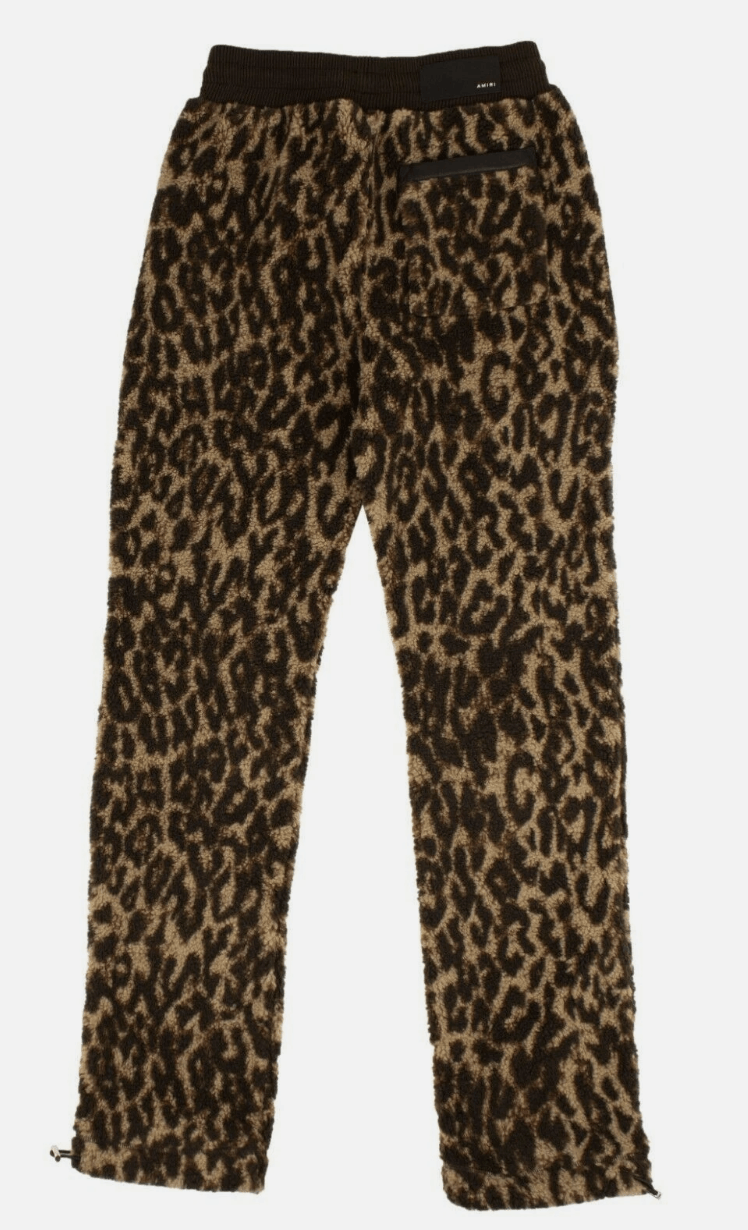 Amiri Amiri Brown Leopard Print Fleece Sherpa Pants Size US 32 / EU 48 - 2 Thumbnail