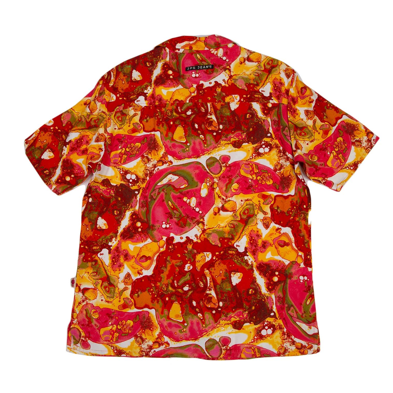 Jean Paul Gaultier Psychedelic Print Rayon Short Sleeve Shirt Red Multi M Size US M / EU 48-50 / 2 - 12 Thumbnail