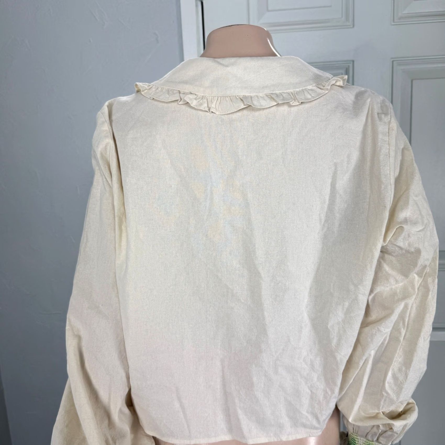 Baum und Pferdgarten Baum Und Pfergarten Women's Shirt 10 Cotton Short Sleeve Button Embroidered Cream Casual Vintage: No Womens, Cream, 10 Size L / US 10 / IT 46 - 3 Thumbnail