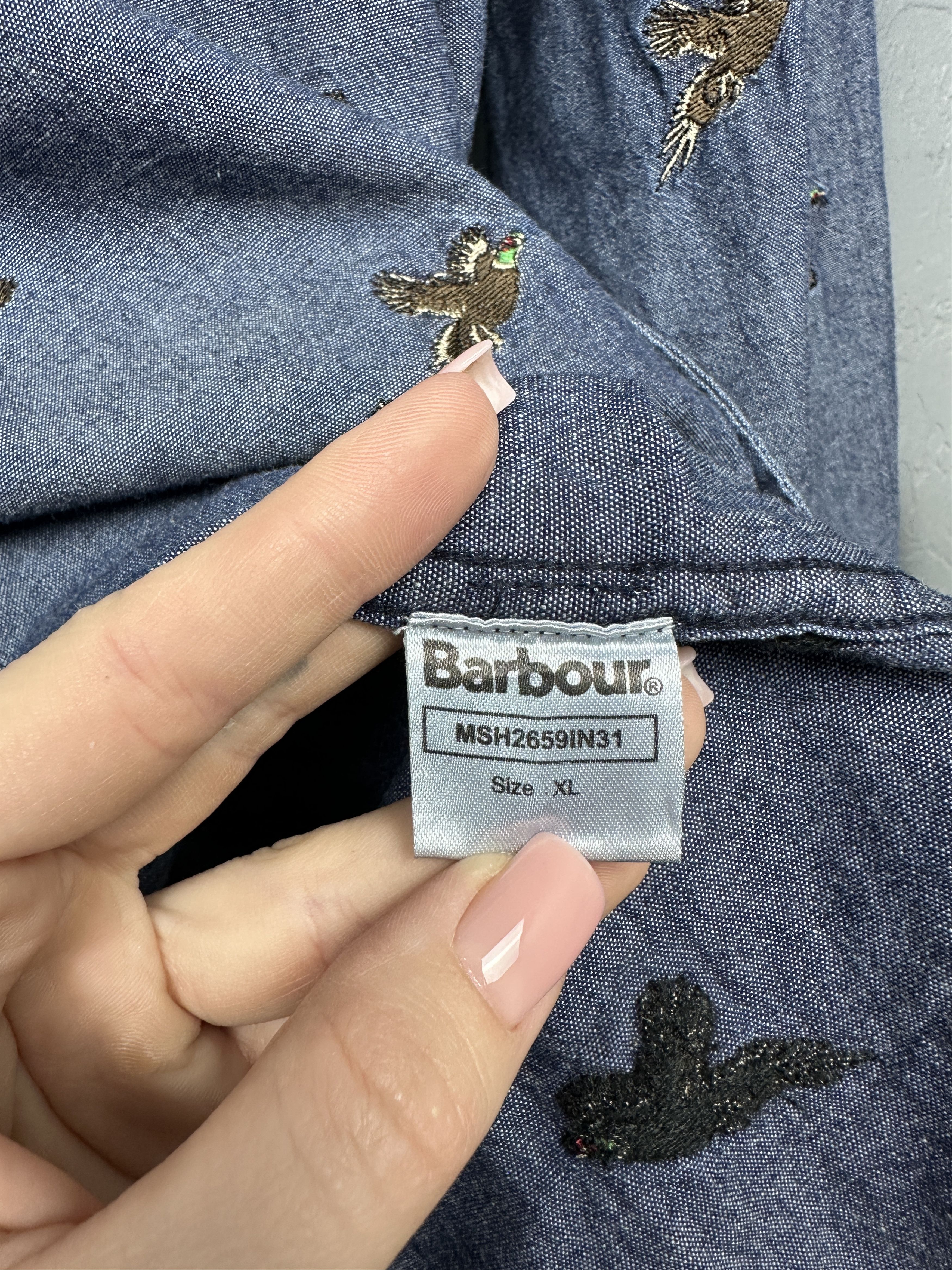 Barbour Barbour Vintage Mens Denim Long Sleeve Shirt Size US XL / EU 56 / 4 - 4 Thumbnail