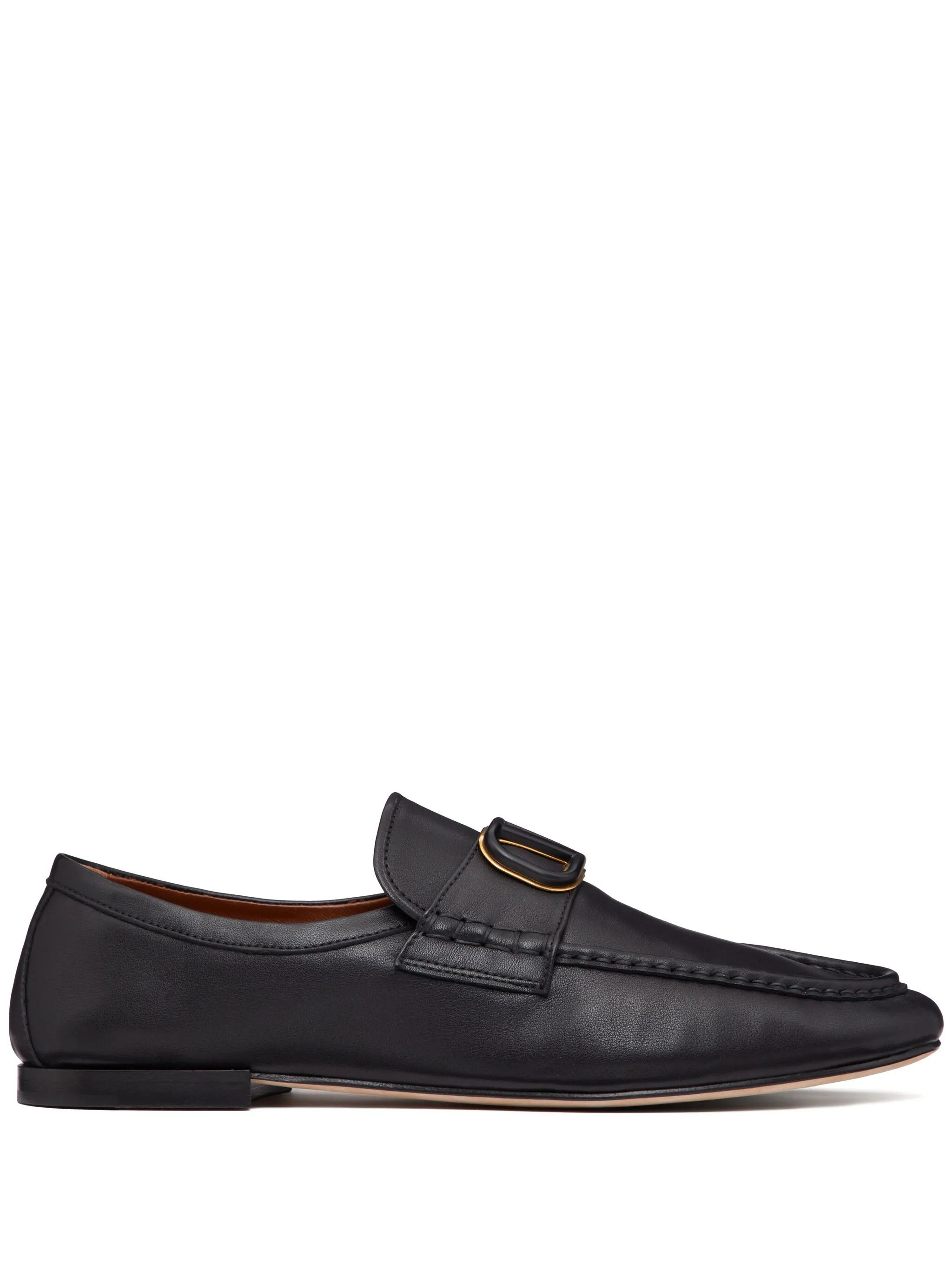 Valentino o1y0525 Logo Leather Loafers in Black Size US 7 / EU 40 - 1 Thumbnail