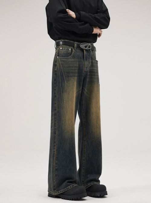 Japanese Brand × Jean Retro street American style distressed flared loose jeans Size US 32 / EU 48 - 3 Thumbnail
