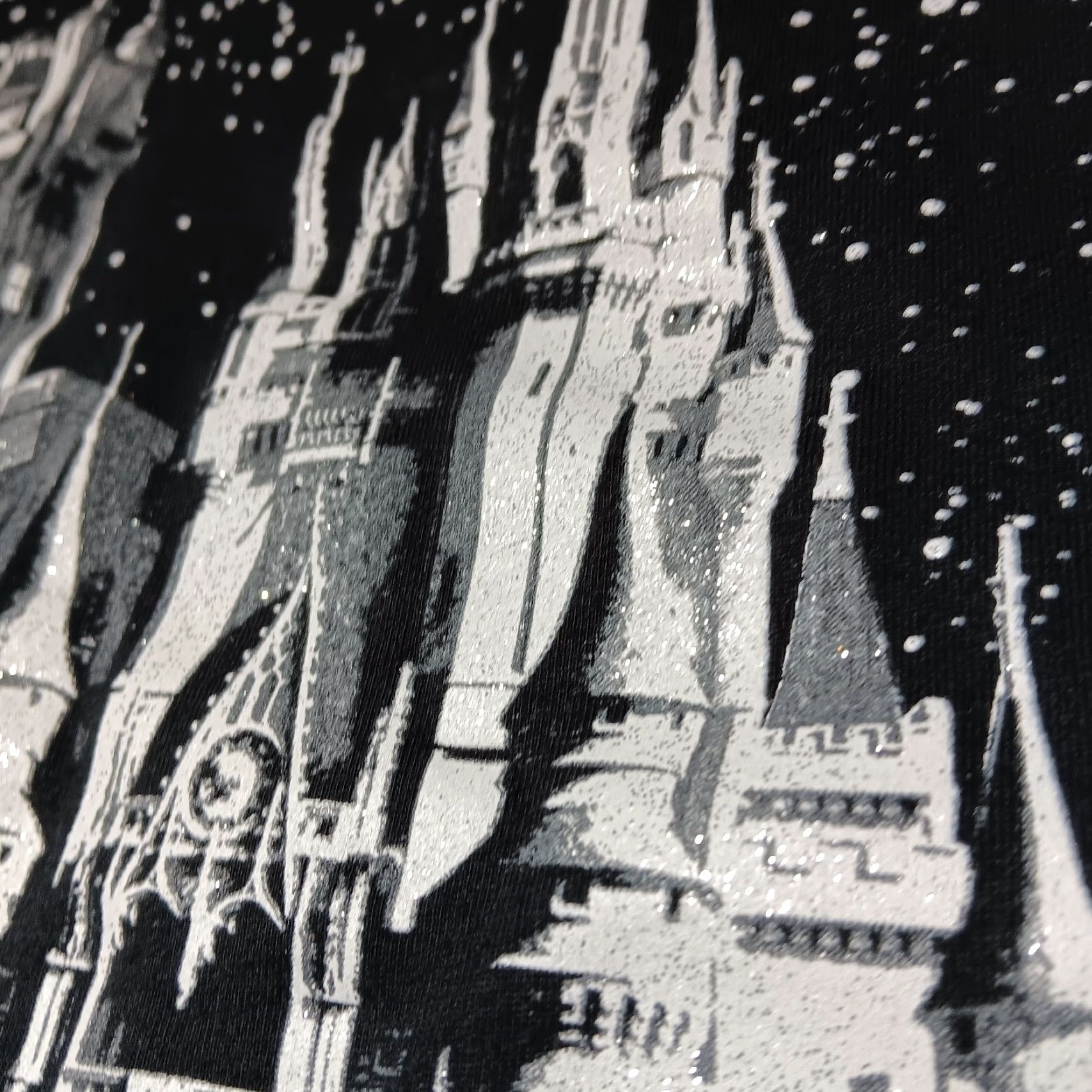 Disney Disney Parks Hollywood Towers Womens Small Shirt Black Silver Glitter Magic Size S / US 4 / IT 40 - 6 Thumbnail