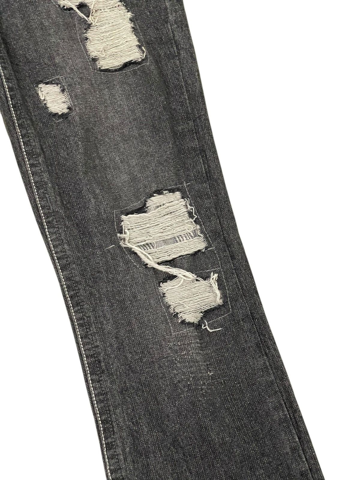 Japanese Brand Flare Jeans Sparkle Patchwork Low Rise Boot Cut 1🟦3 Size US 29 - 7 Thumbnail