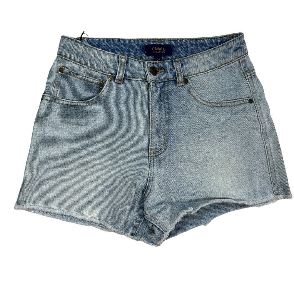 Cavalli Class NWT New $250 Cavalli Class Frayed Hem Denim Shorts Size 27' Size 27" / US 4 / IT 40 - 2 Thumbnail