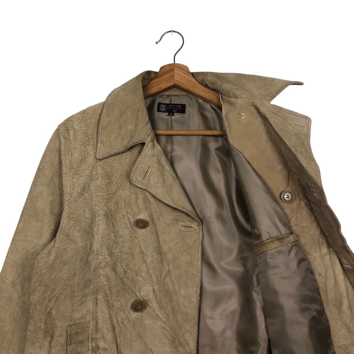 Japanese Brand 📌Vintage Chore Leather Jacket Michel Klein Double Collar Size US M / EU 48-50 / 2 - 13 Thumbnail