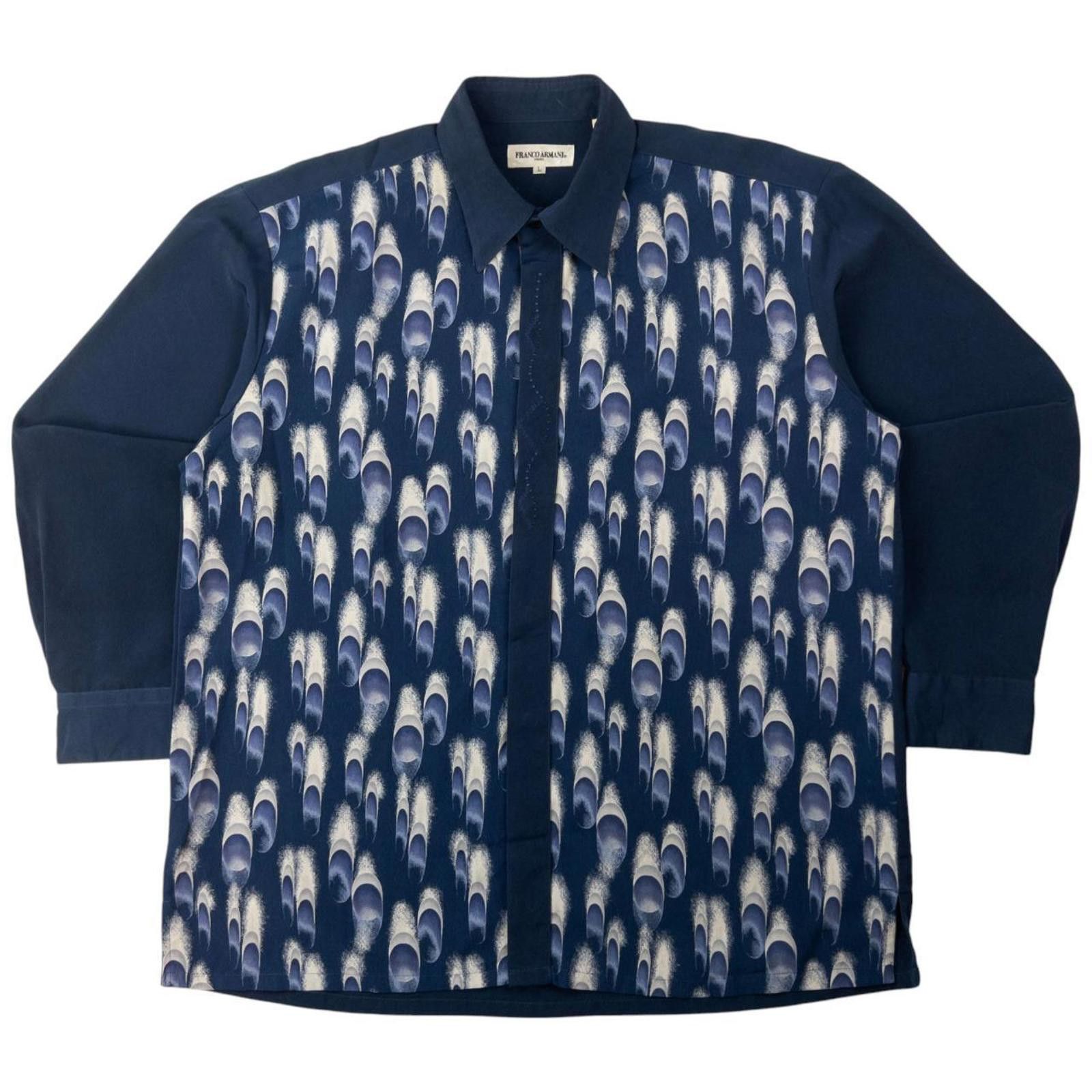 Armani Vintage Armani Pattern Long Sleeve Button Up Shirt Size L Size US L / EU 52-54 / 3 - 1 Thumbnail