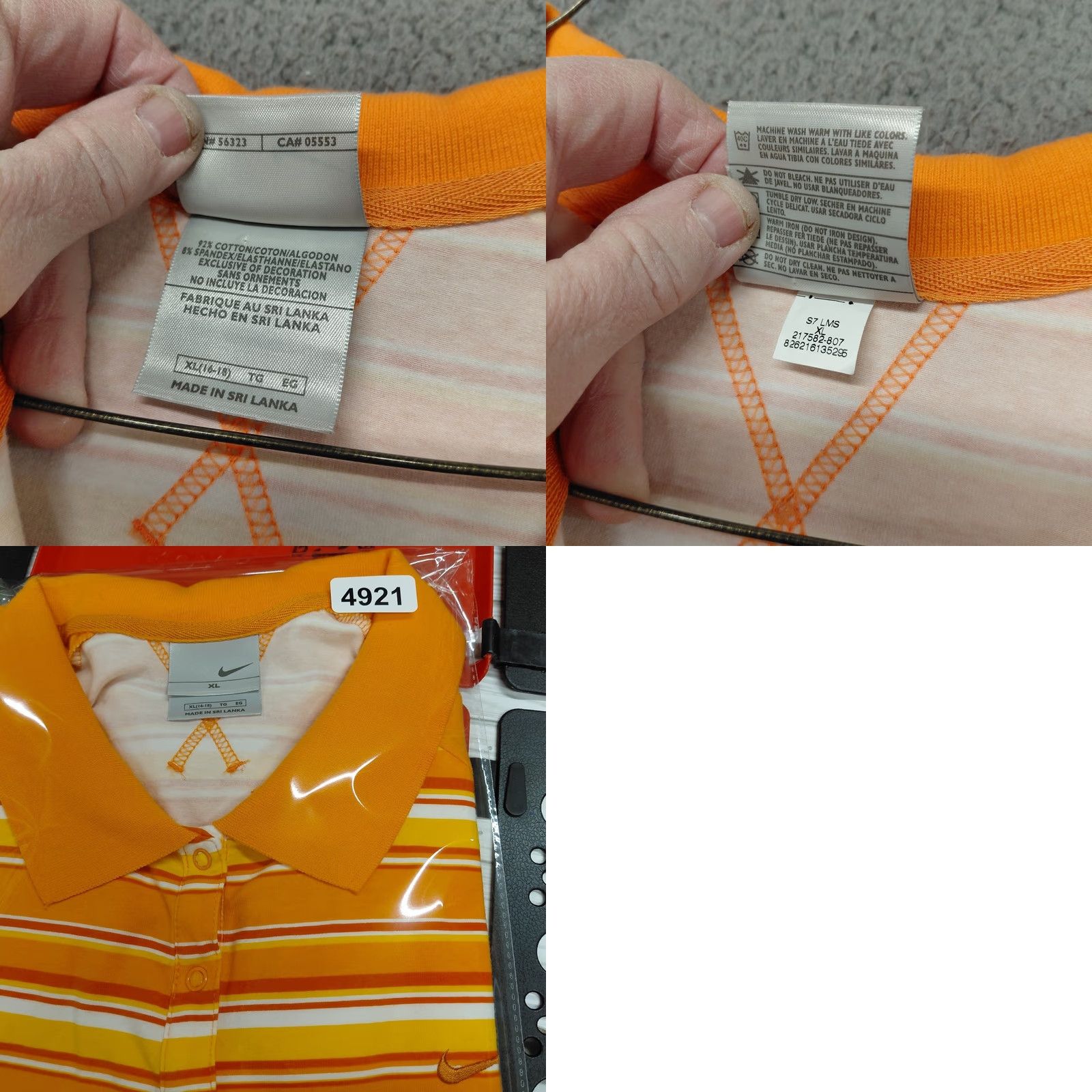 Nike Nike Golf Polo Shirt Women's XL Orange Neon Striped Short Sleeve Activewear Polo Shirt Nike Womens XL Orange Neon Striped Size XL / US 12-14 / IT 48-50 - 9 Thumbnail