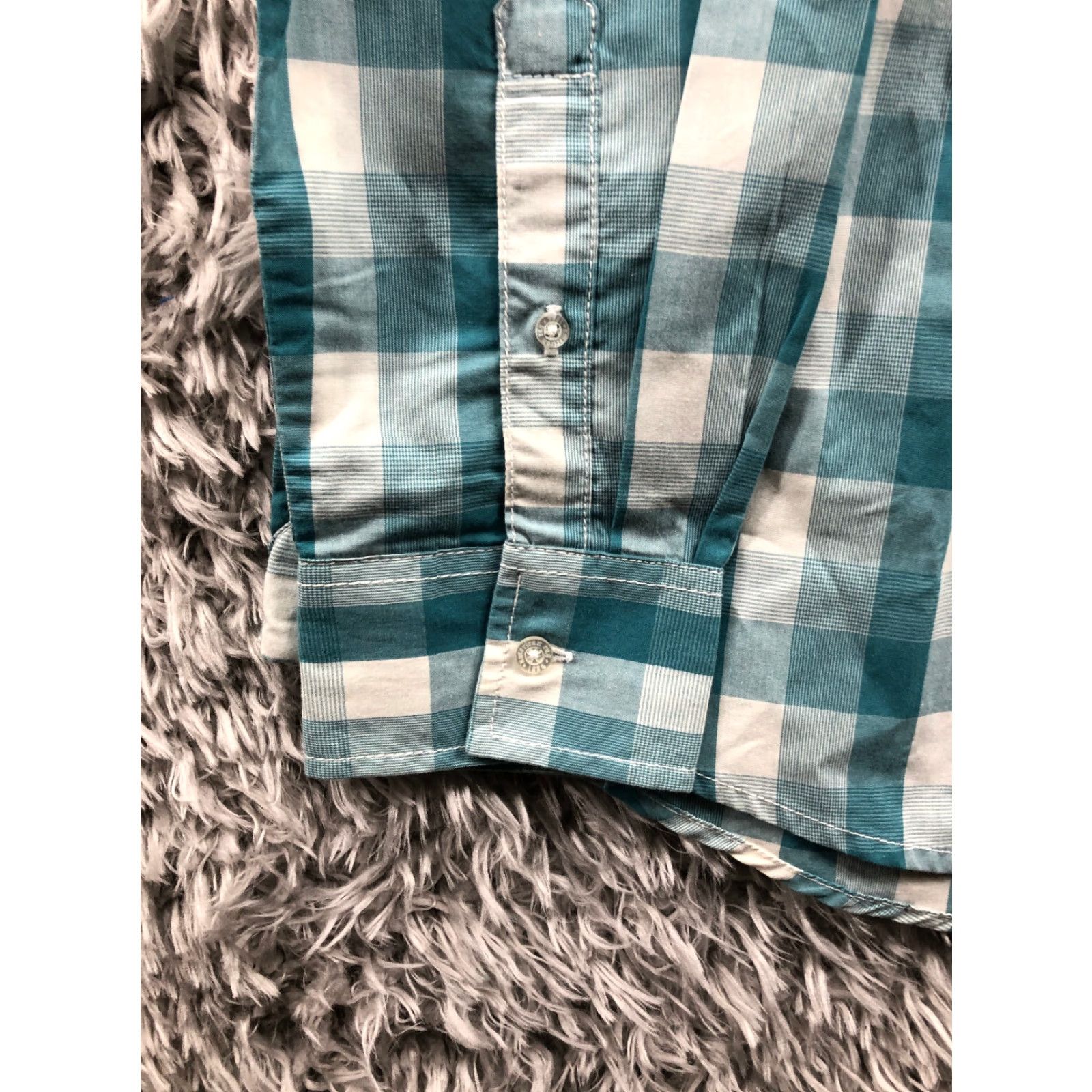 Vintage American Rag Shirt Size XL Mens Light Blue Plaid Long Sleeve Spread Collar Size US XL / EU 56 / 4 - 2 Thumbnail