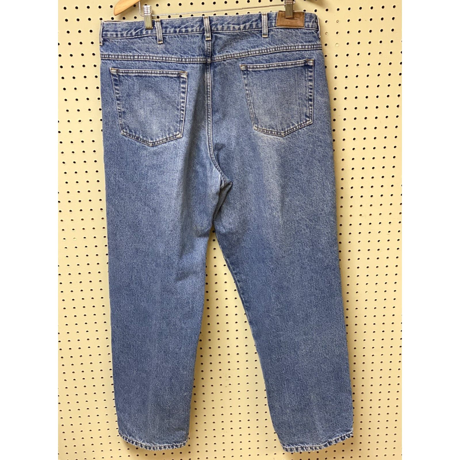 Vintage LL Bean Jeans Denim Cotton Flannel Lined Work Pants 42x34 Blue Mens Regular Straight Comfort Waist Size US 42 / EU 58 - 2 Thumbnail