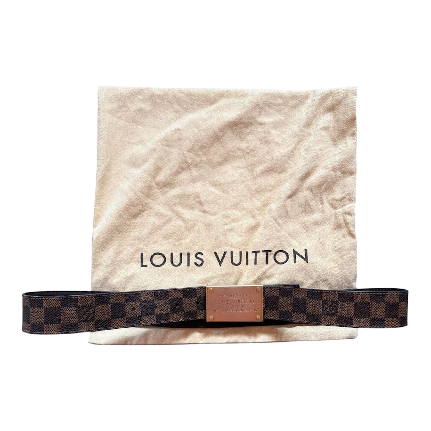 Louis Vuitton Louis Vuitton reversible damier belt gold buckle rare Size 32 - 3 Thumbnail