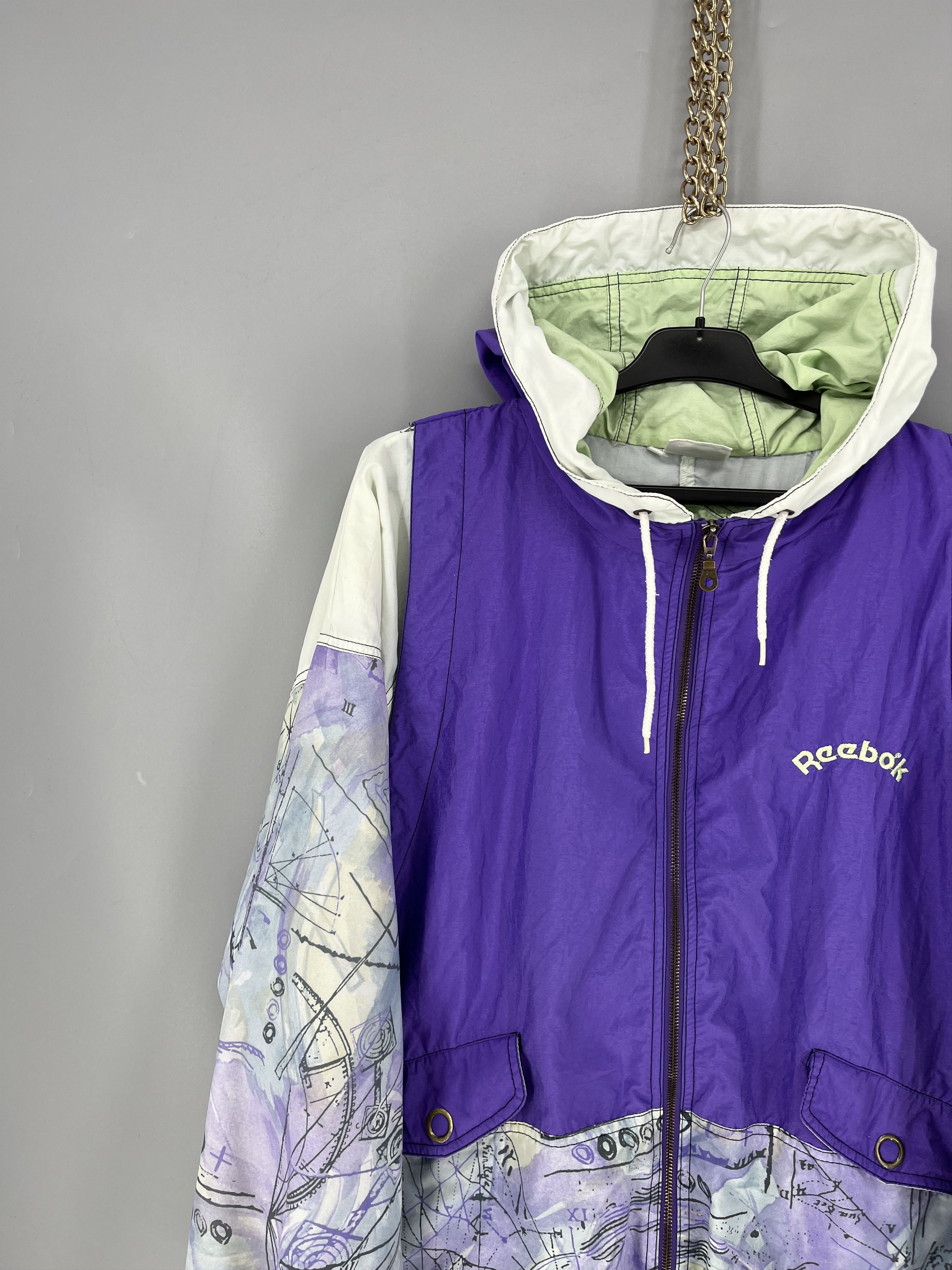 Reebok Vintage 90s Reebok Windbreaker Jacket Mens XL Purple Size US M / EU 48-50 / 2 - 4 Thumbnail
