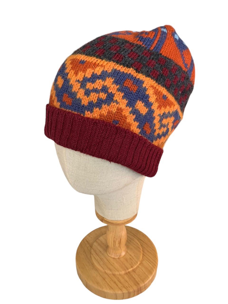 Japanese Brand HIPPIES STYLE 🌈 Multicolour knit Beanie Hat Size ONE SIZE - 2 Thumbnail